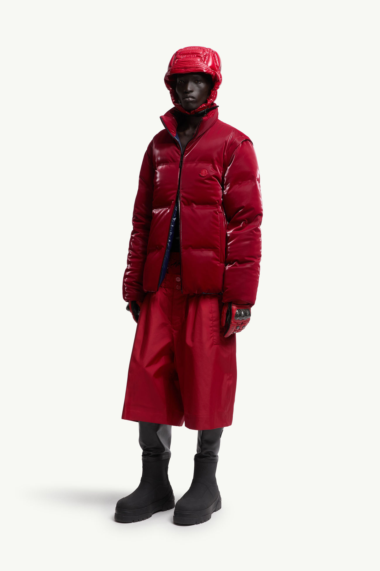 Moncler x A$AP Rocky Throttle wendbare 2-in-1-Daunenjacke Herren Dunkelrot Moncler 0