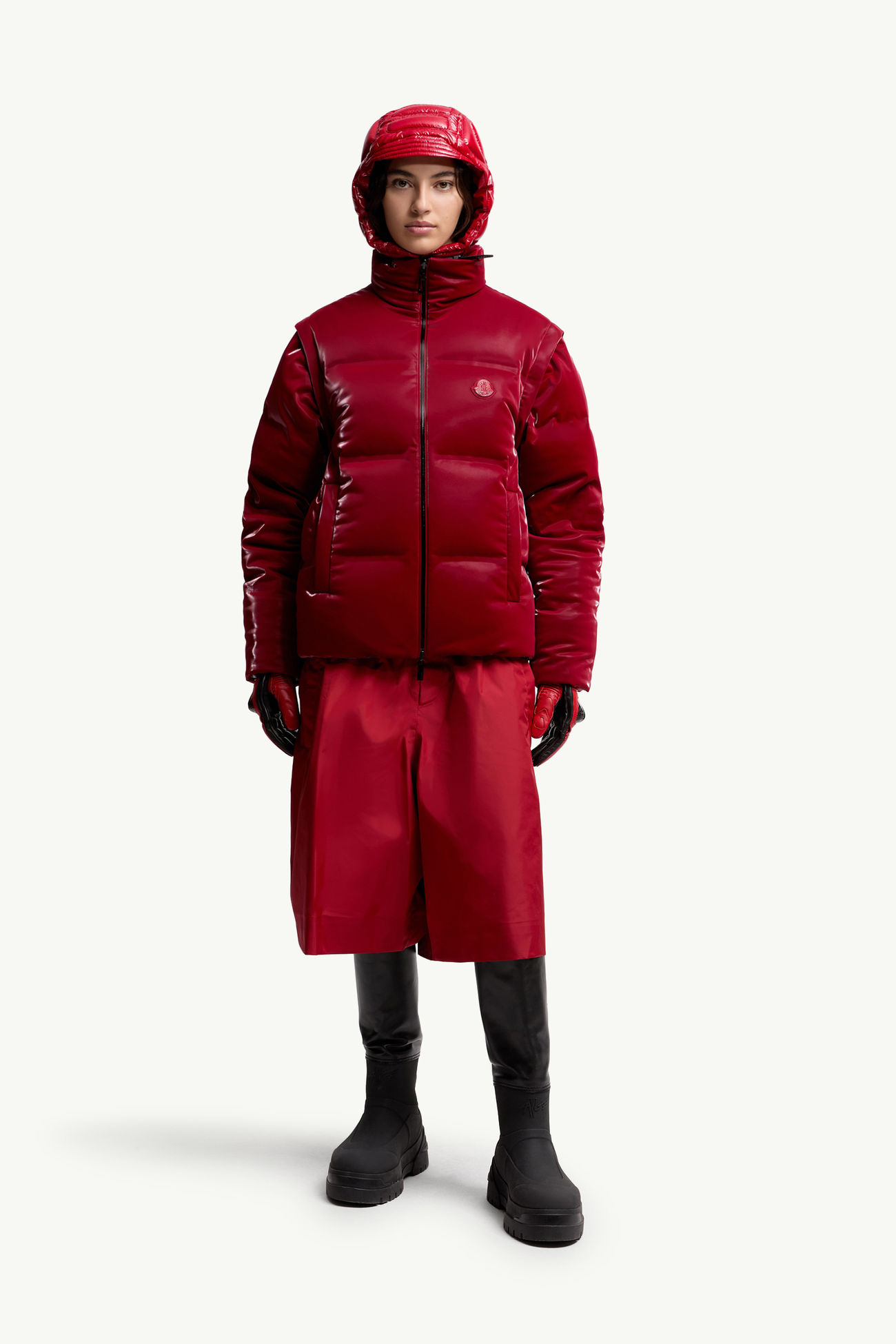 Moncler x A$AP Rocky Throttle wendbare 2-in-1-Daunenjacke Herren Dunkelrot Moncler 8