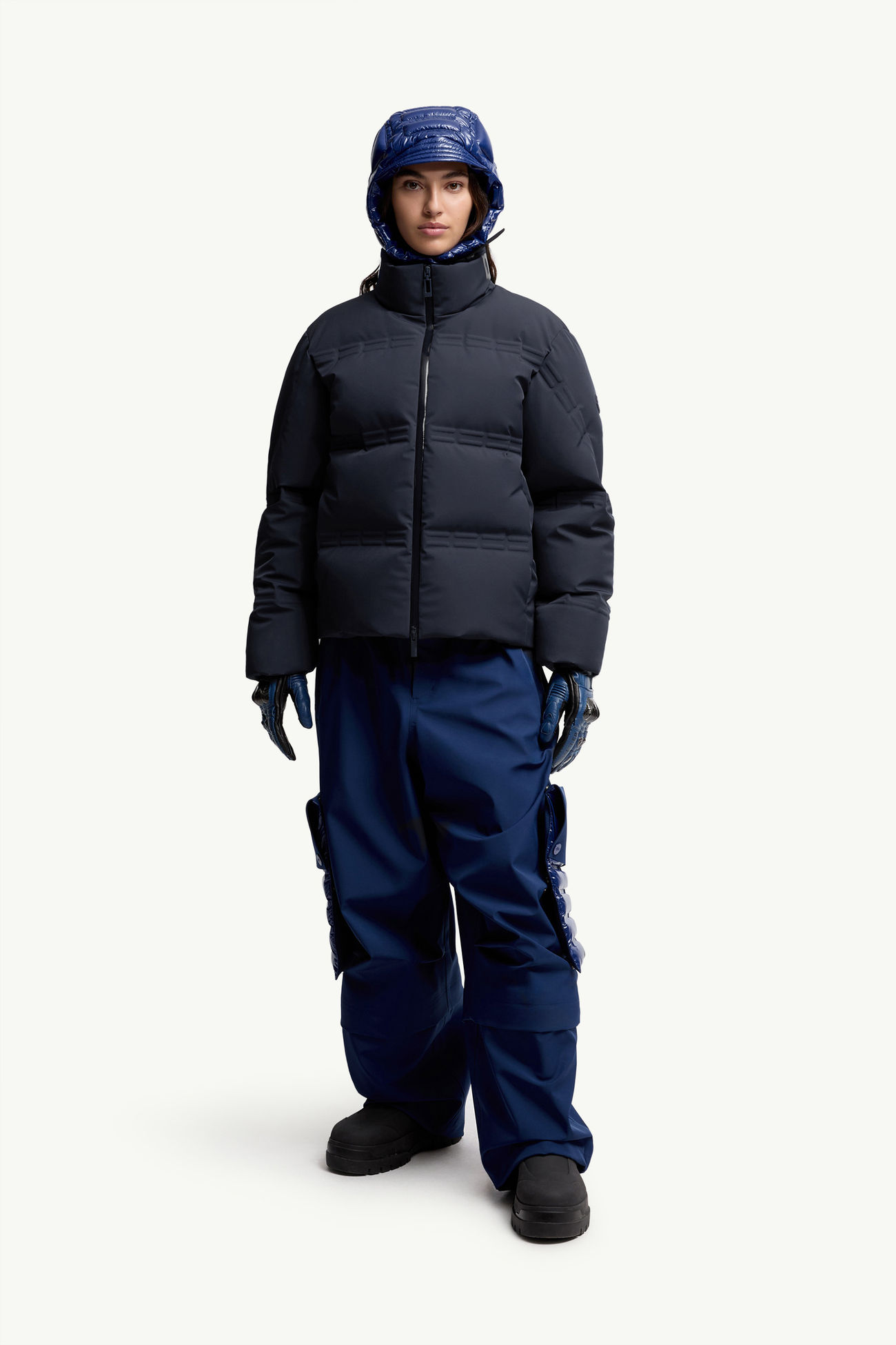 ネイビーブルー Moncler x A$AP Rocky Rally ショートダウンジャケット 