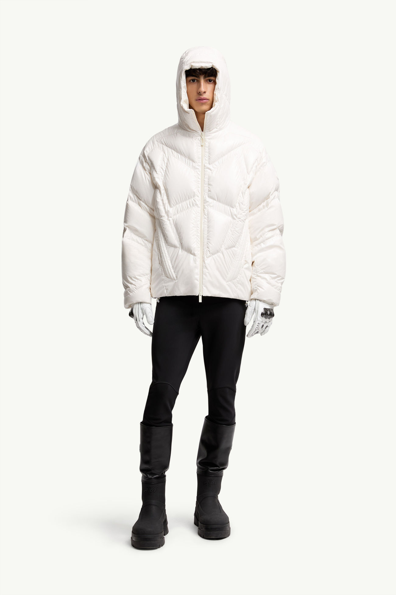 Piumino corto Moncler x A$AP Rocky Bahianinha con cappuccio Uomo Bianco Moncler 0