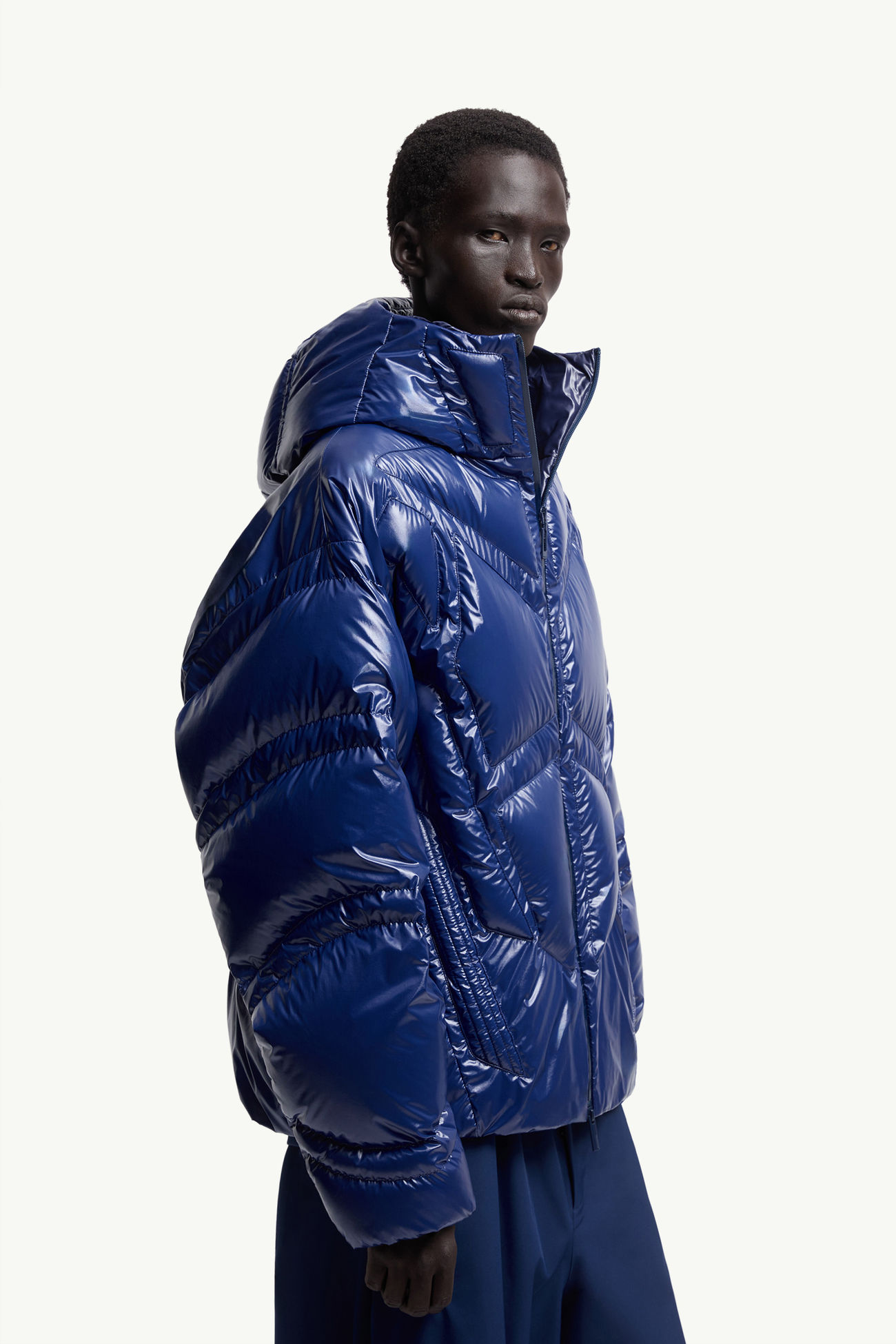 Plumífero corto con capucha Moncler x A$AP Rocky Bahianinha Hombre Azul brillante Moncler 5