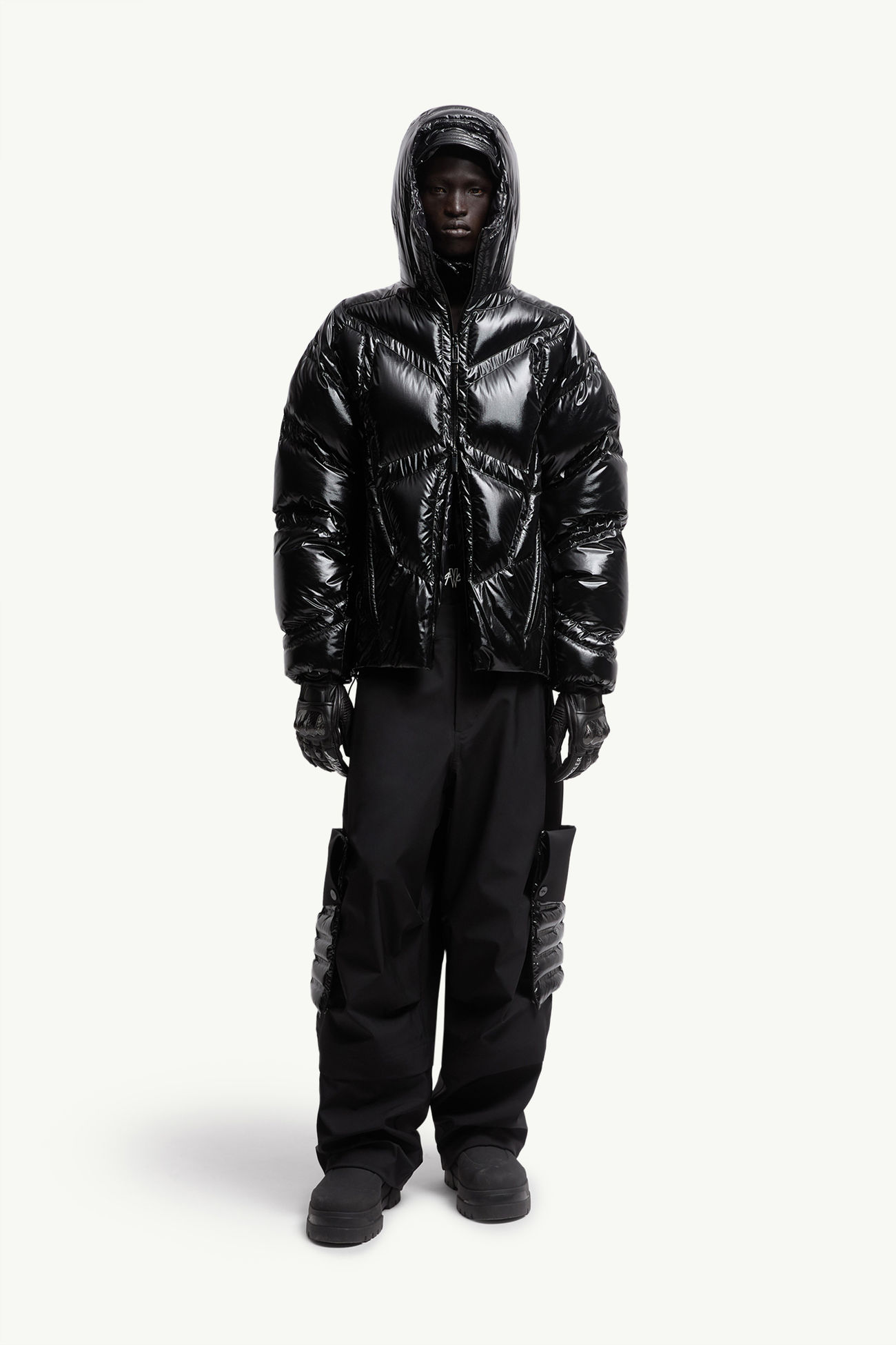 ブラック Moncler x A$AP Rocky Bahianinha ショートダウンジャケット 