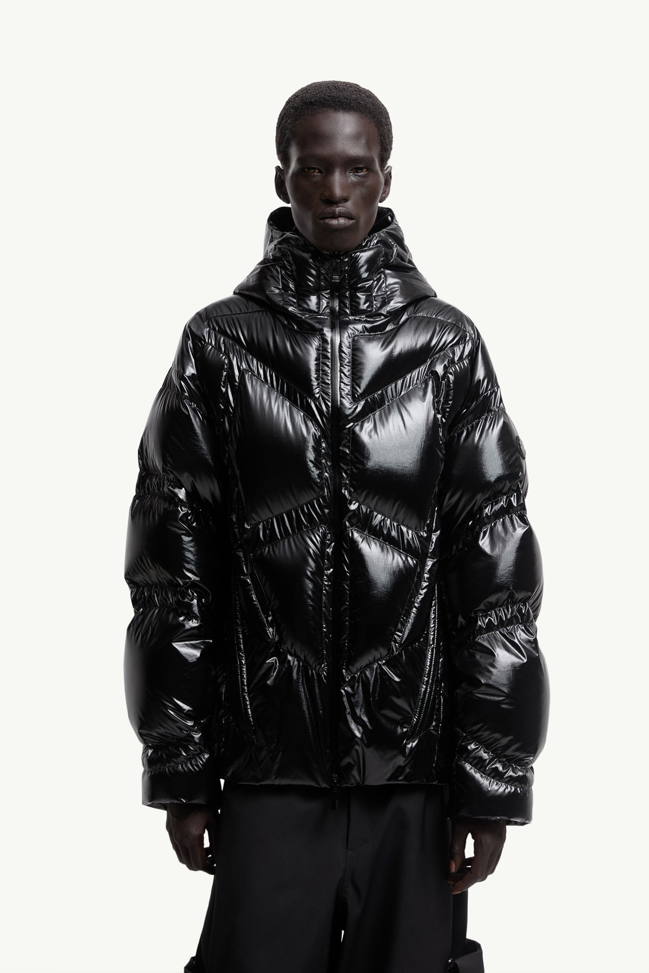 ブラック Moncler x A$AP Rocky Bahianinha ショートダウンジャケット 