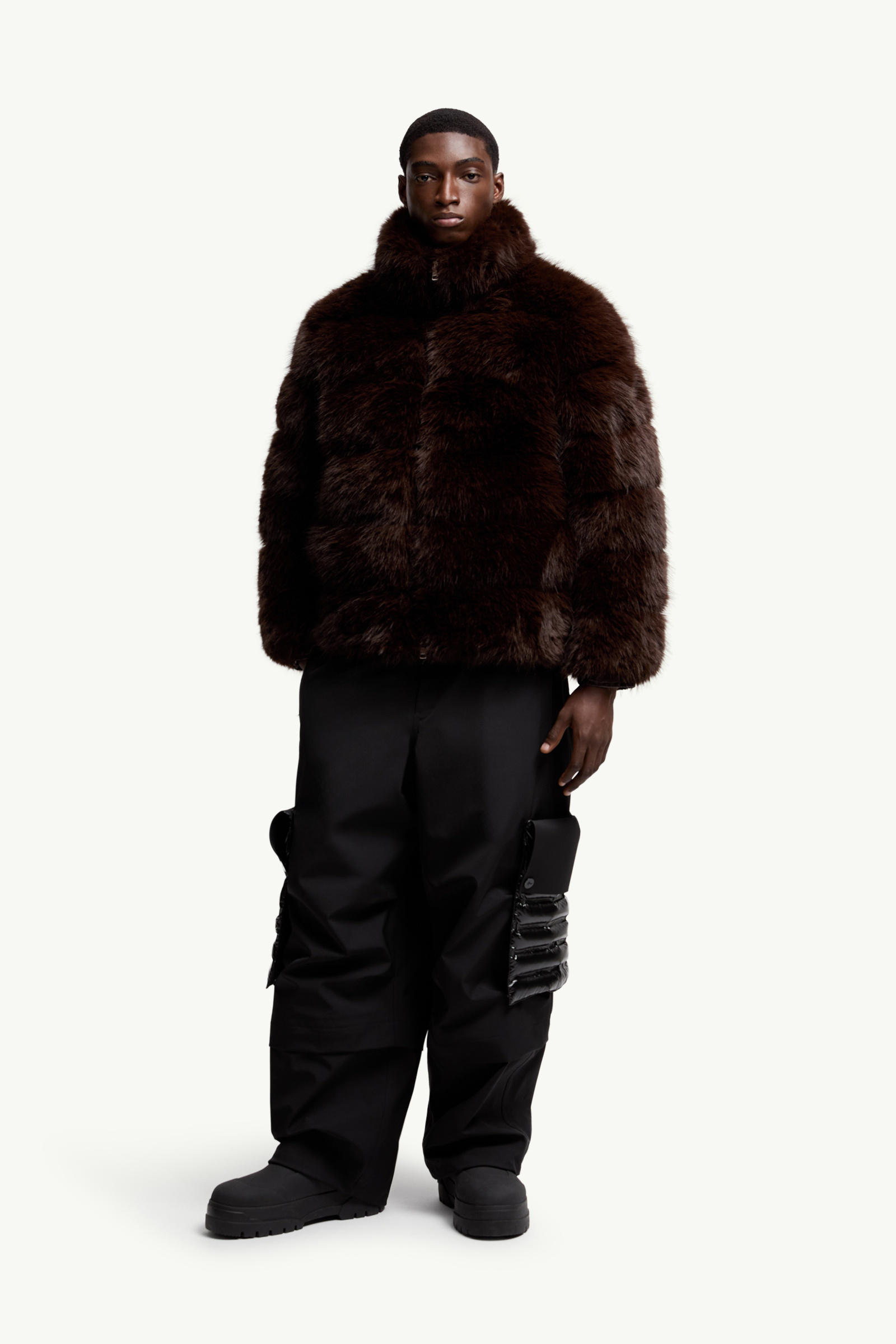 몽클레르 X 에이셉 라키 AWGE Maya 쇼트 다운 재킷 남성 브라운 Moncler 0