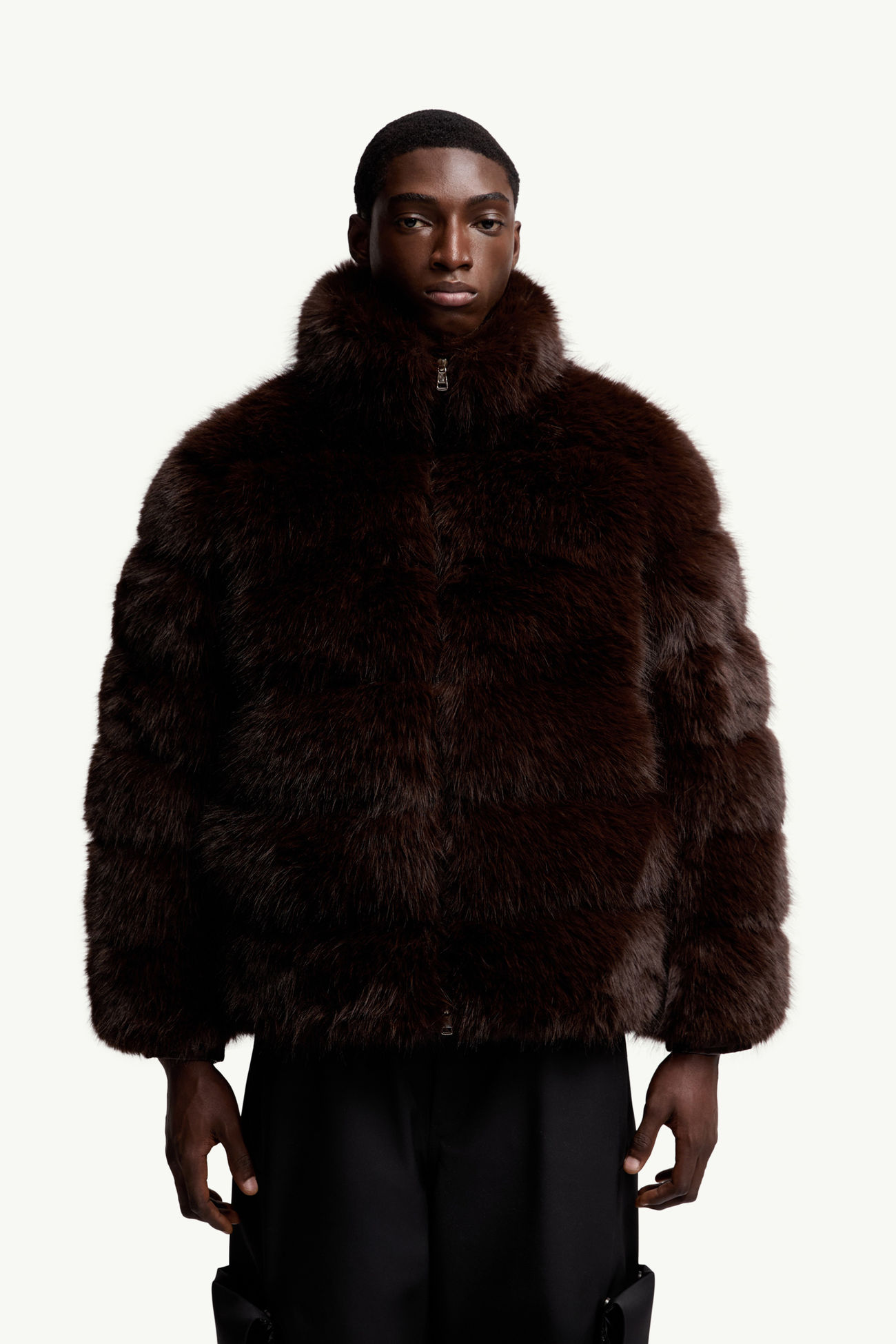 Moncler x A$AP Rocky AWGE Maya短身羽絨外套 男士 啡色 Moncler 3