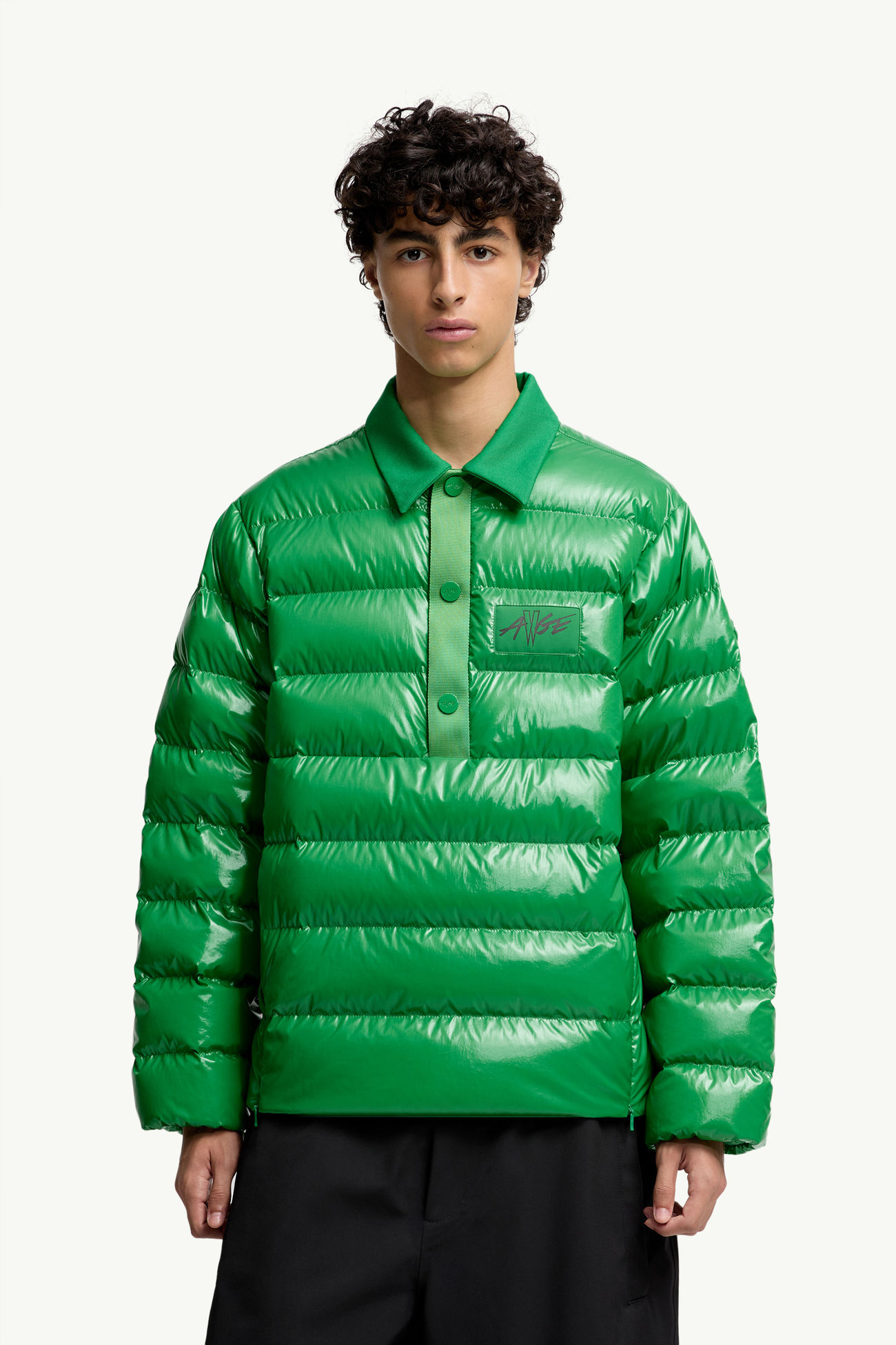 Giacca Camicia Polo Imbottita Moncler x A$AP Rocky Vardar Uomo Verde Brillante Moncler 3