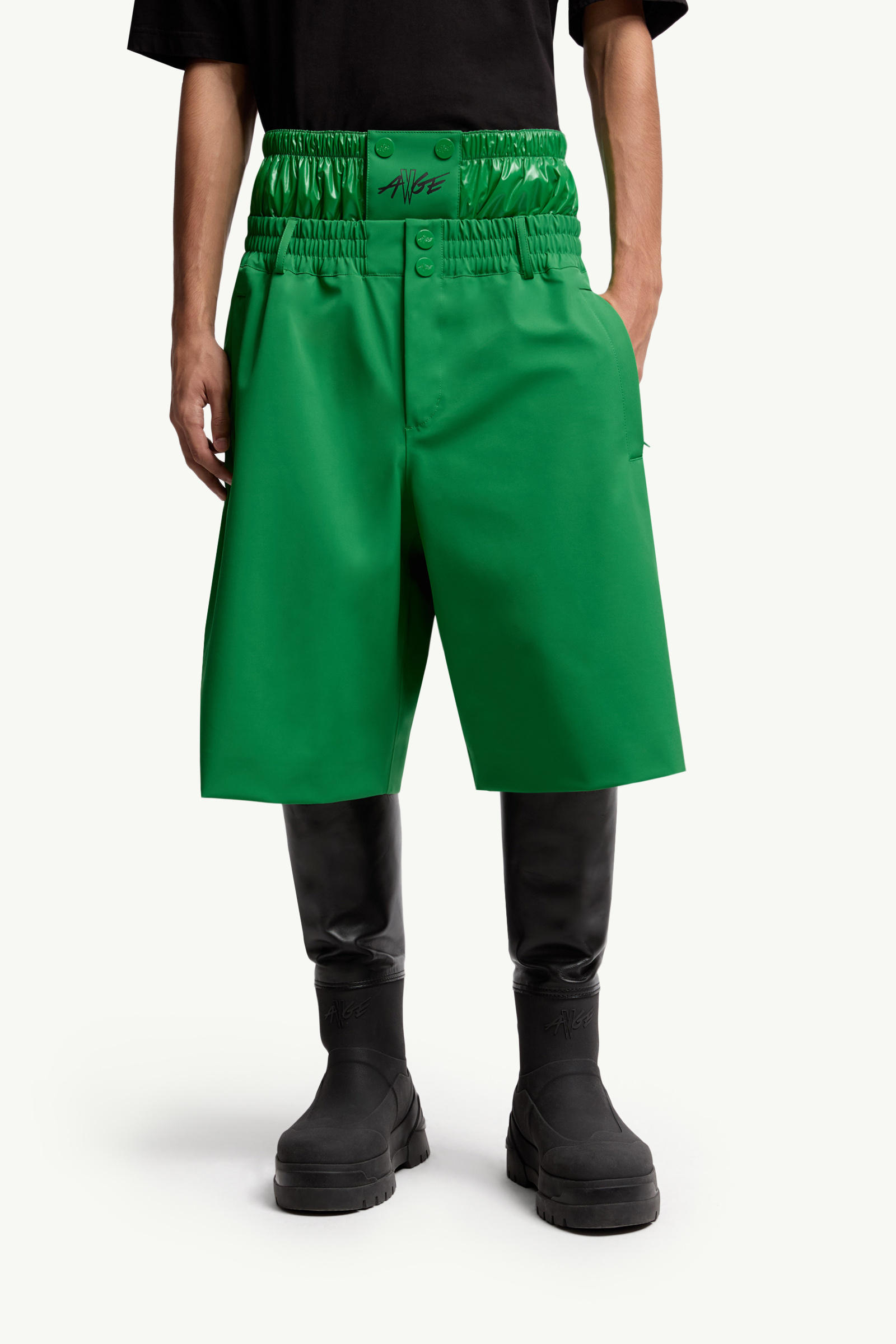 Moncler x A$AP Rocky Logo Print Shorts Gender Neutral Bright Green Moncler 3