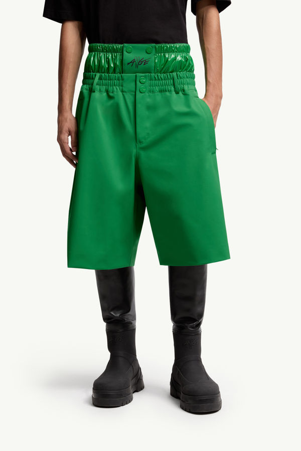 Moncler x A$AP Rocky Logo Print Shorts Men Bright Green Moncler 3