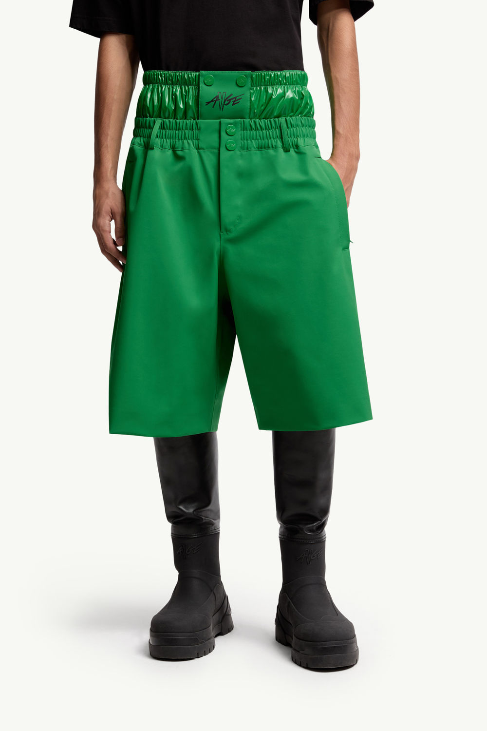 Short à imprimé logo Moncler x A$AP Rocky Hommes Vert Vif Moncler 3