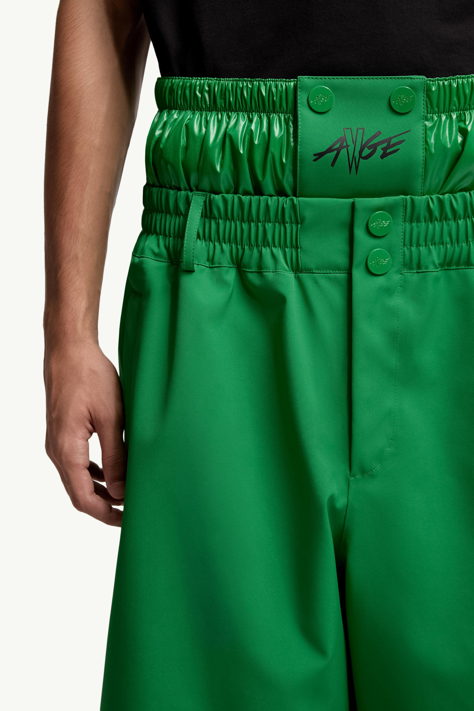 Moncler x A$AP Rocky Logo Print Shorts Gender Neutral Bright Green Moncler 6