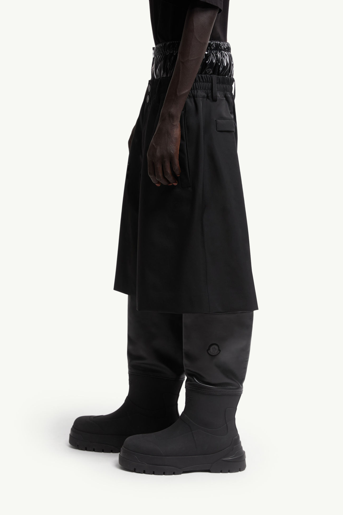 Moncler x A$AP Rocky 로고 프린트 쇼츠 남성 블랙 Moncler 1