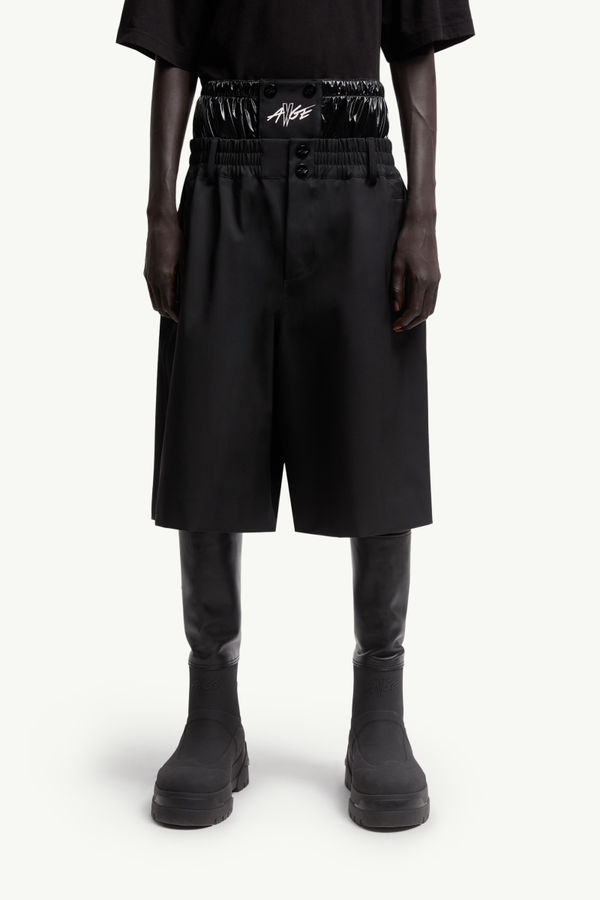 Moncler x A$AP Rocky Logo Print Shorts Men Black Moncler 3