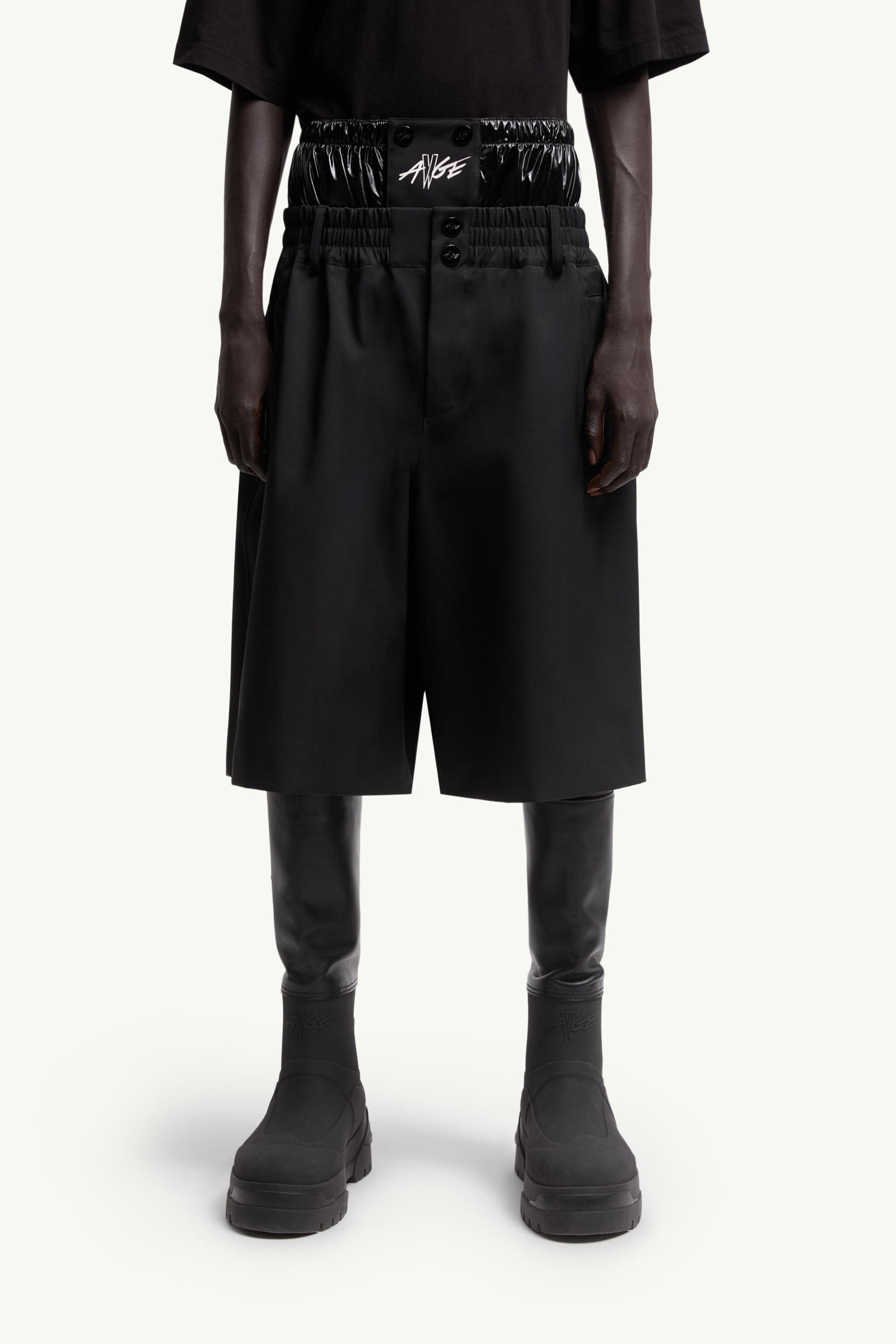 Moncler x A$AP Rocky男女款标识印花短裤 中性 黑色 Moncler 3