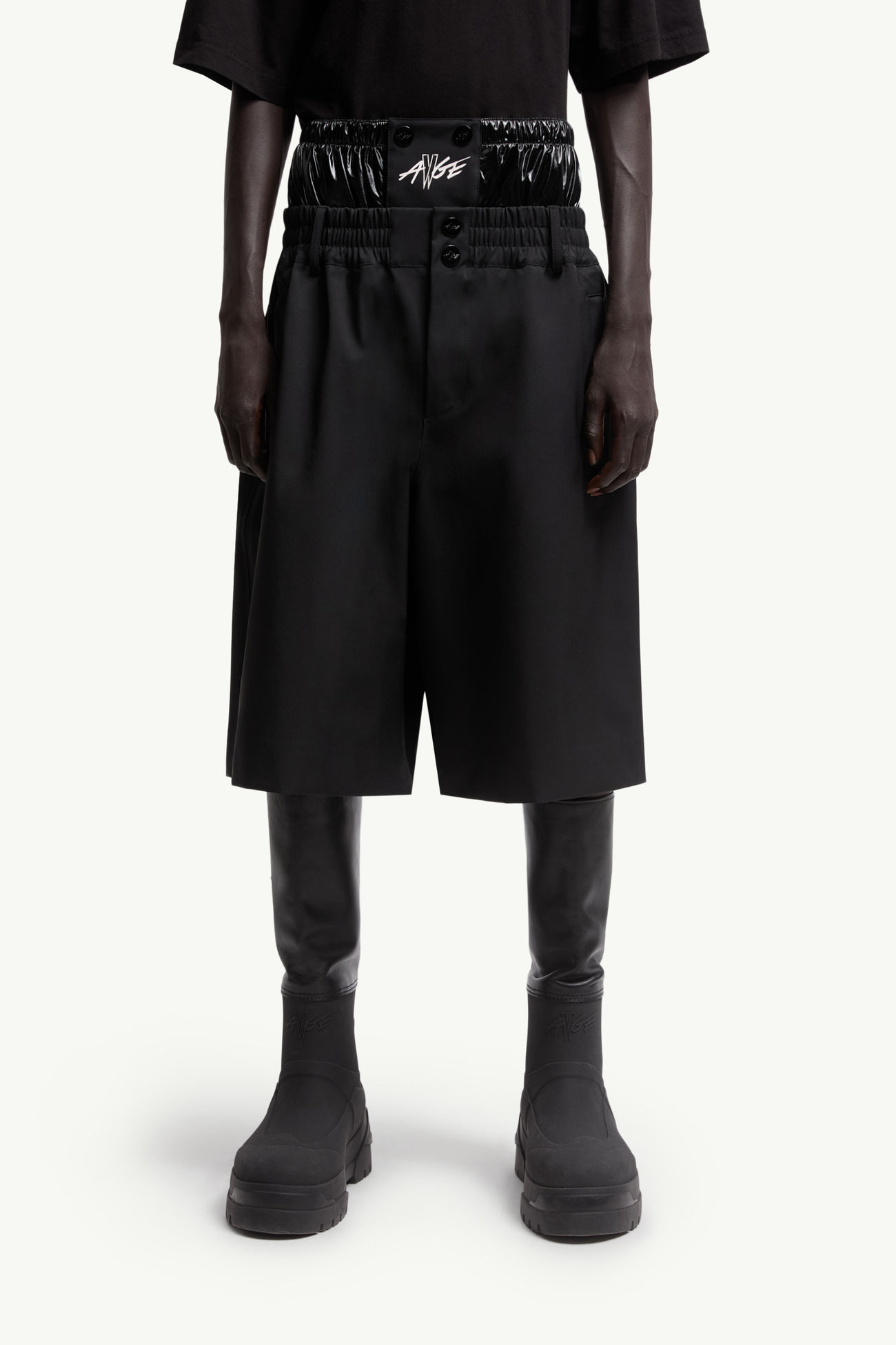 Shorts con estampado de logotipo Moncler x A$AP Rocky Hombre Negro Moncler 3