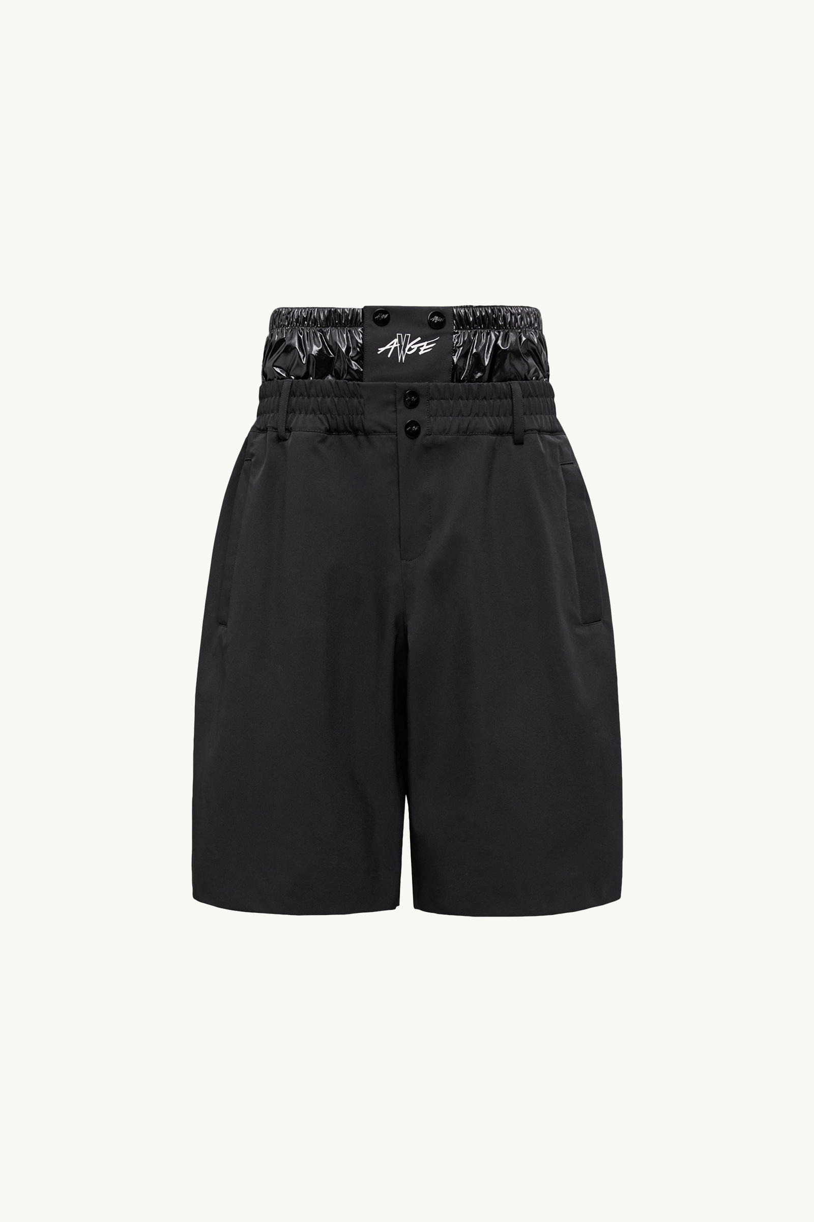 Moncler x A$AP Rocky男女款标识印花短裤 中性 黑色 Moncler 0