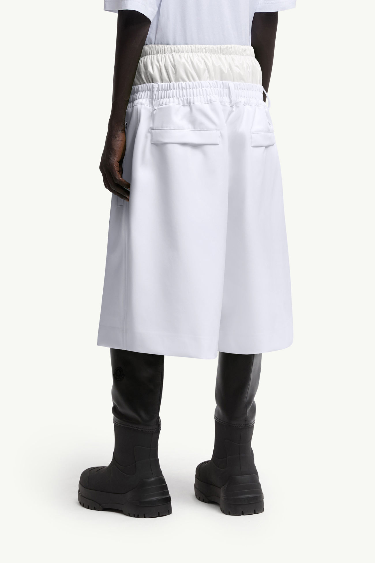 Moncler x A$AP Rocky 로고 프린트 쇼츠 남성 화이트 Moncler 4