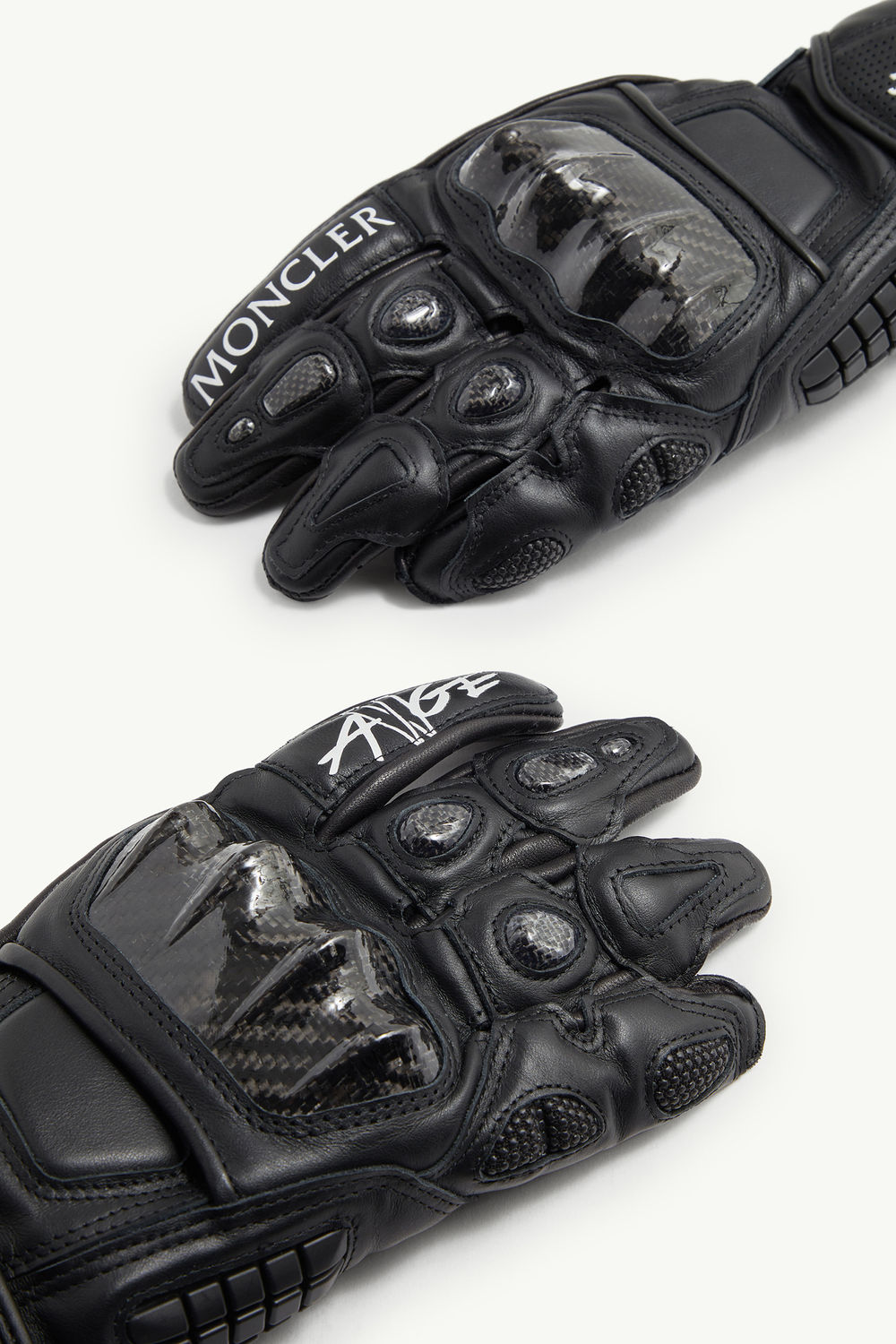 Moncler x A$AP Rocky Leather Gloves Men Black Moncler 4