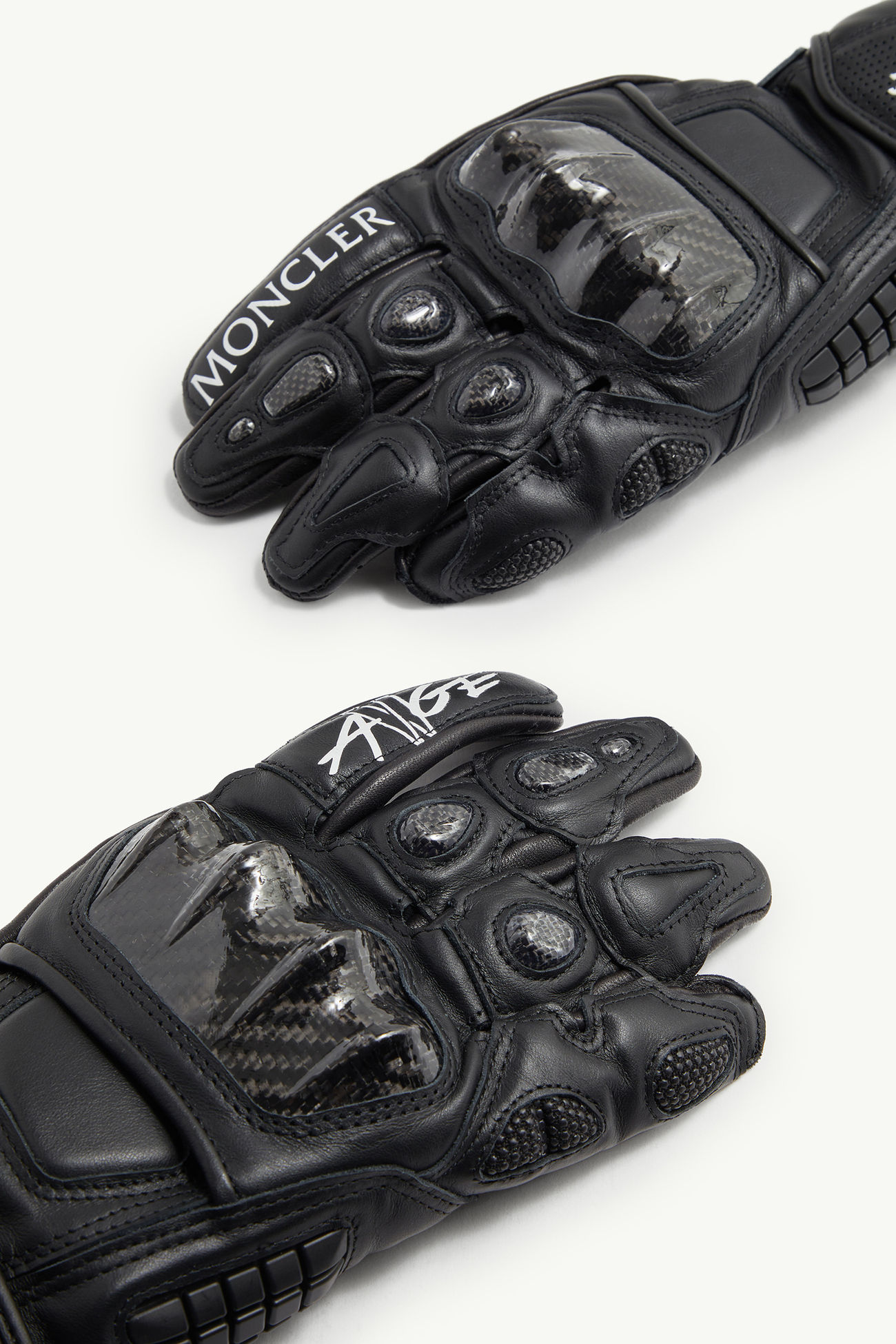 Moncler x A$AP Rocky Leather Gloves Men Black Moncler 4