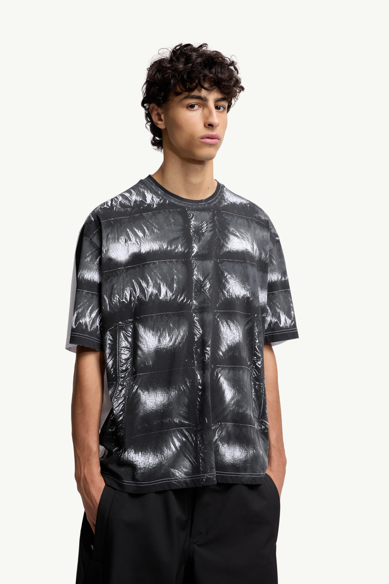 Moncler x A$AP Rocky男女款棉质T恤 中性 黑色 Moncler 3