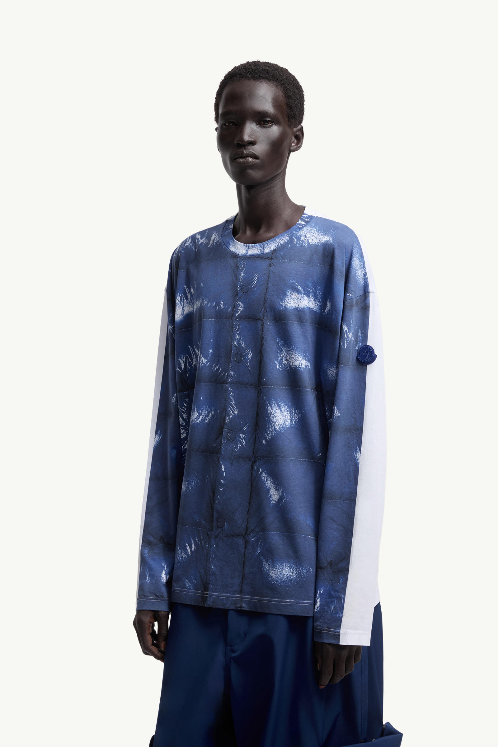 Moncler x A$AP Rocky男女款棉质长袖T恤 中性 亮蓝色 Moncler 3