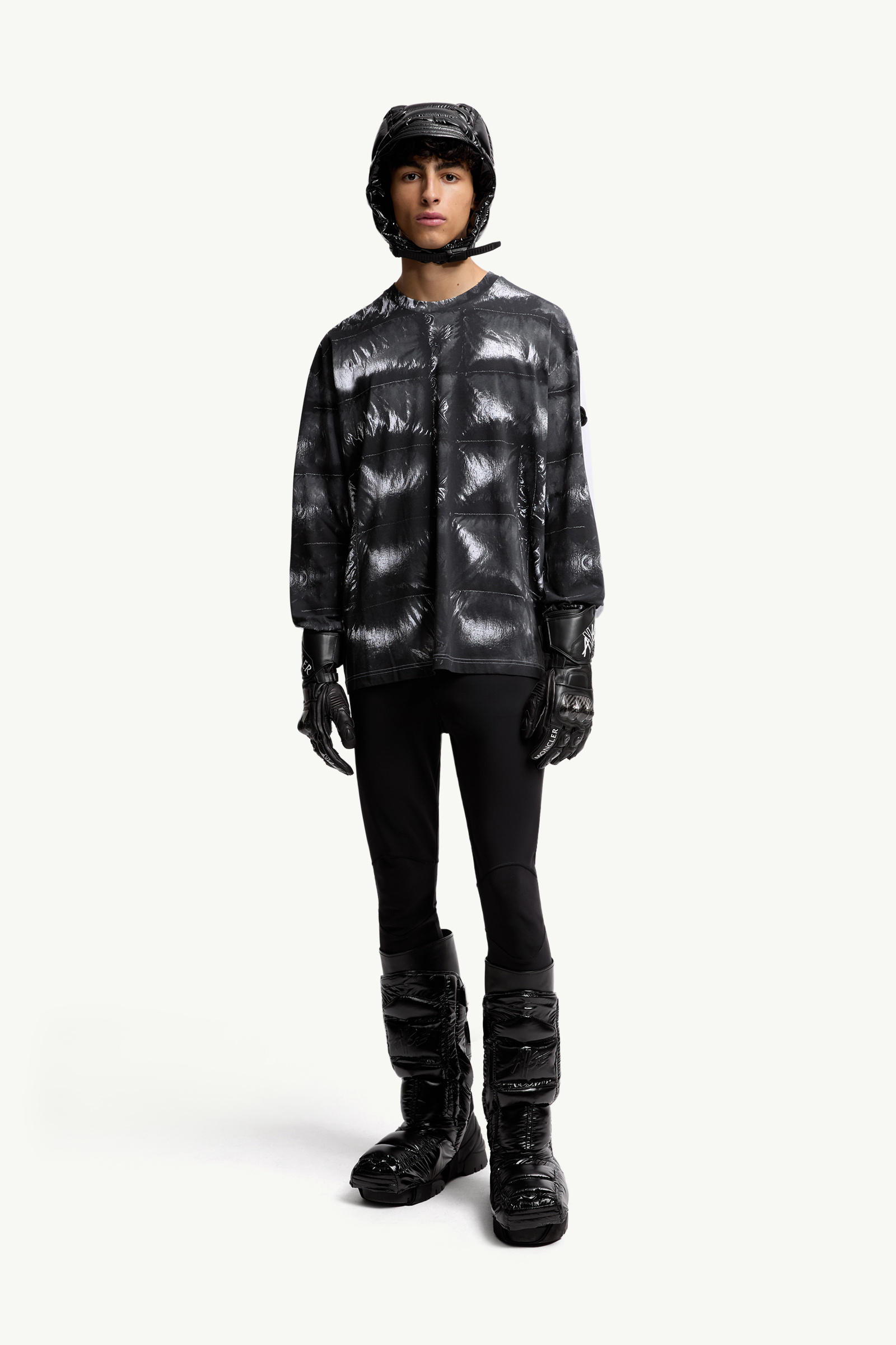 Moncler x A$AP Rocky男女款棉质长袖T恤 中性 黑色 Moncler 1