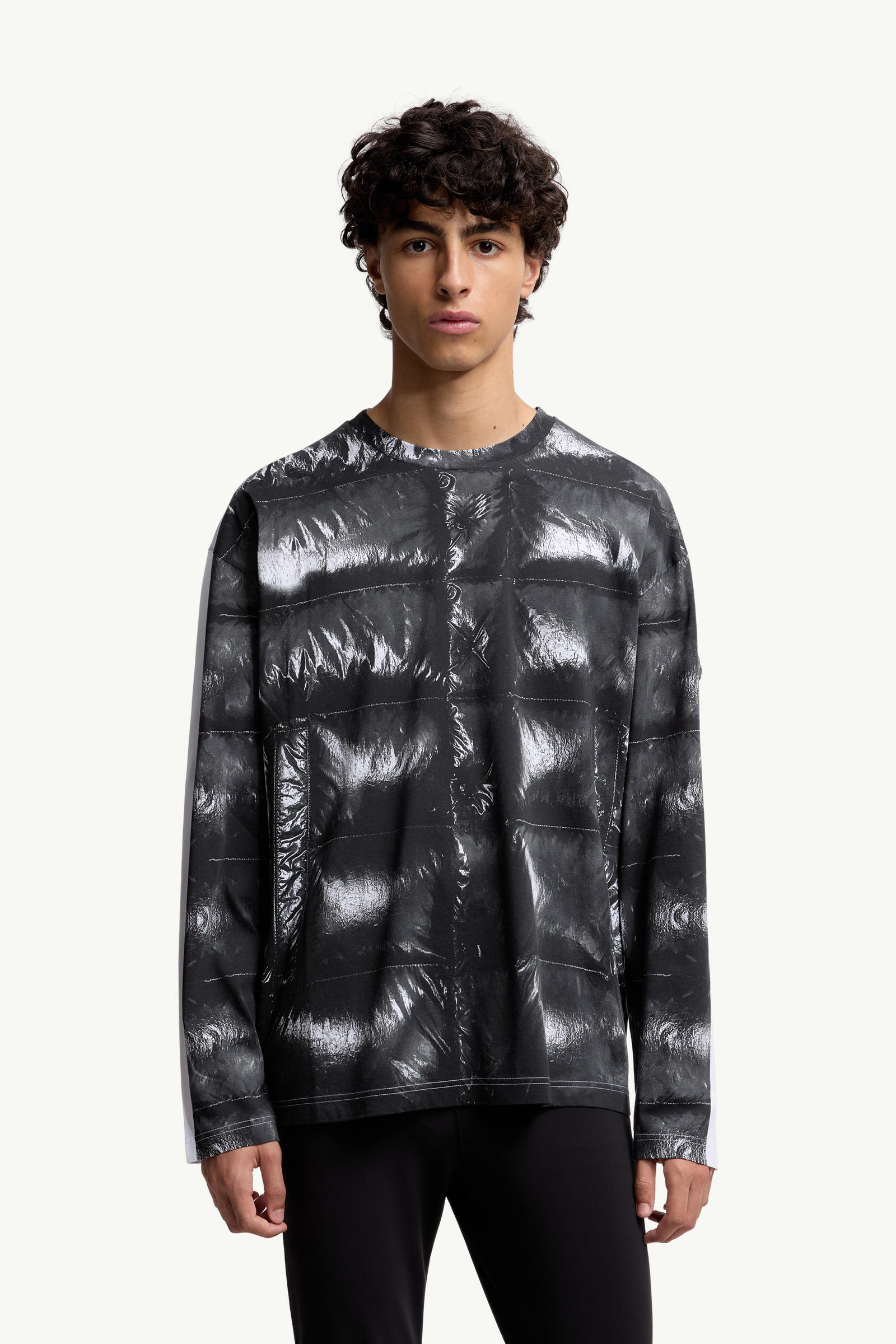 Moncler x A$AP Rocky男女款棉质长袖T恤 中性 黑色 Moncler 3