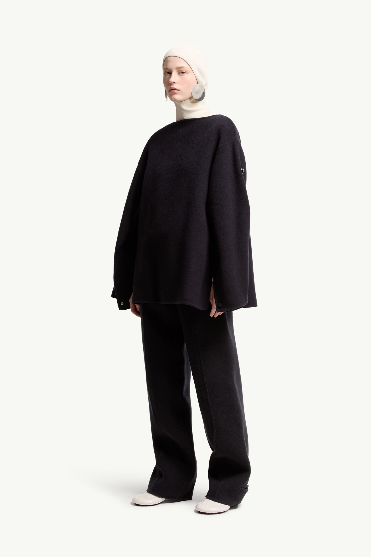 Moncler + JIL SANDER Cuprous二合一羊毛混紡斗篷 中性 海軍藍色 Moncler 2