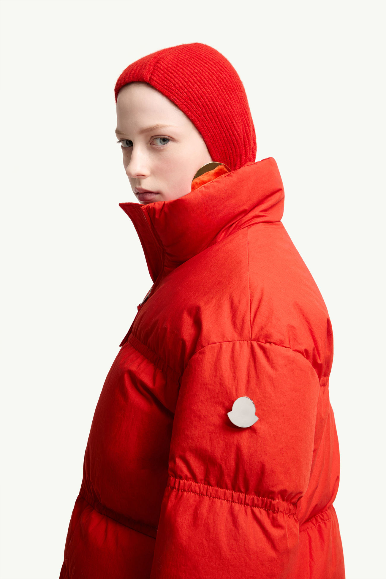 オレンジレッド Moncler + JIL SANDER Mimimycin ショートダウン 