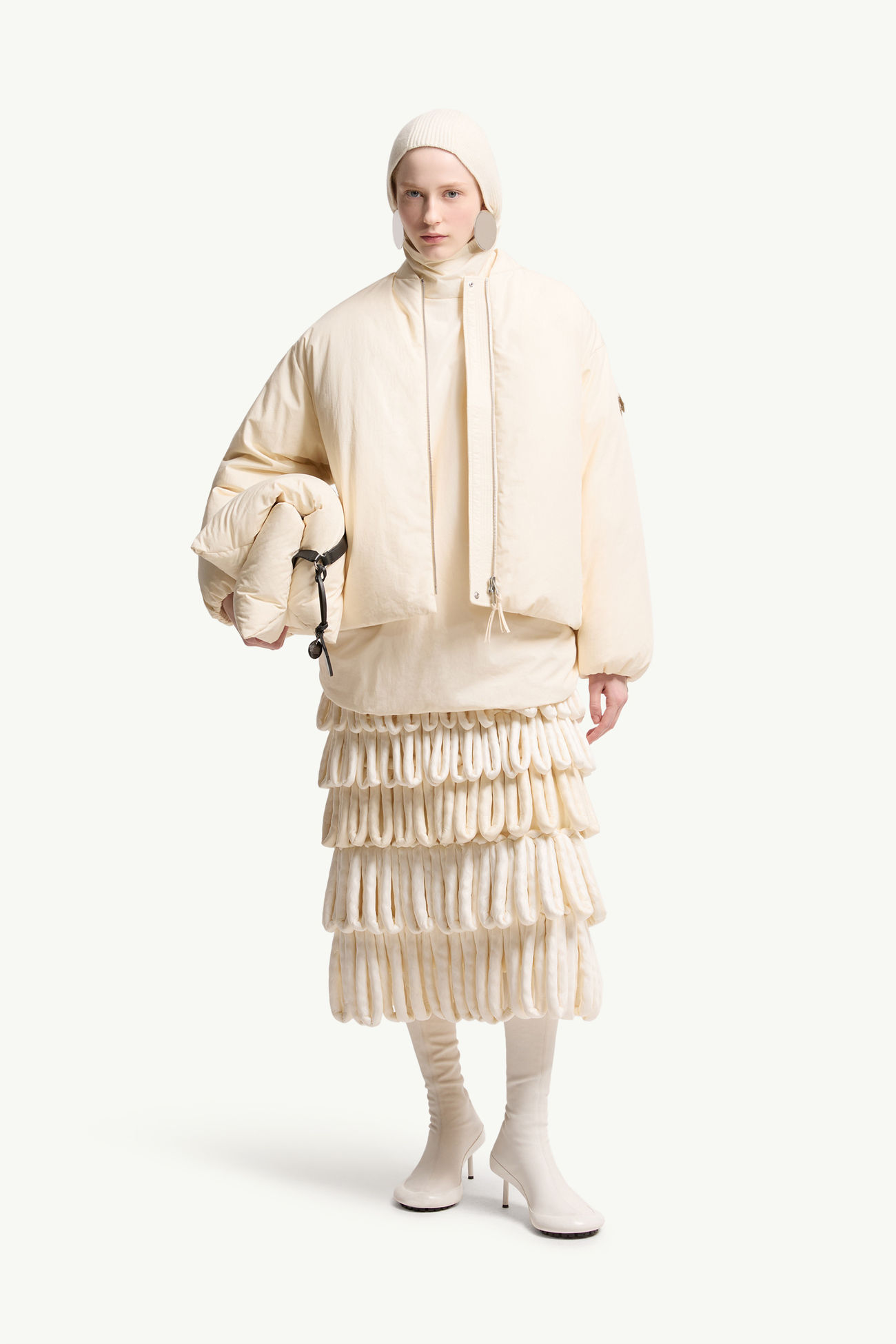 ホワイトアイボリー Moncler + JIL SANDER Sodium ダウンジャケット 