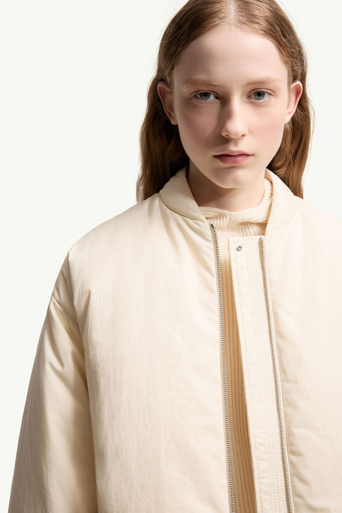 Moncler + JIL SANDER Sodium Down Bomber Jacket Women White Ivory Moncler 5