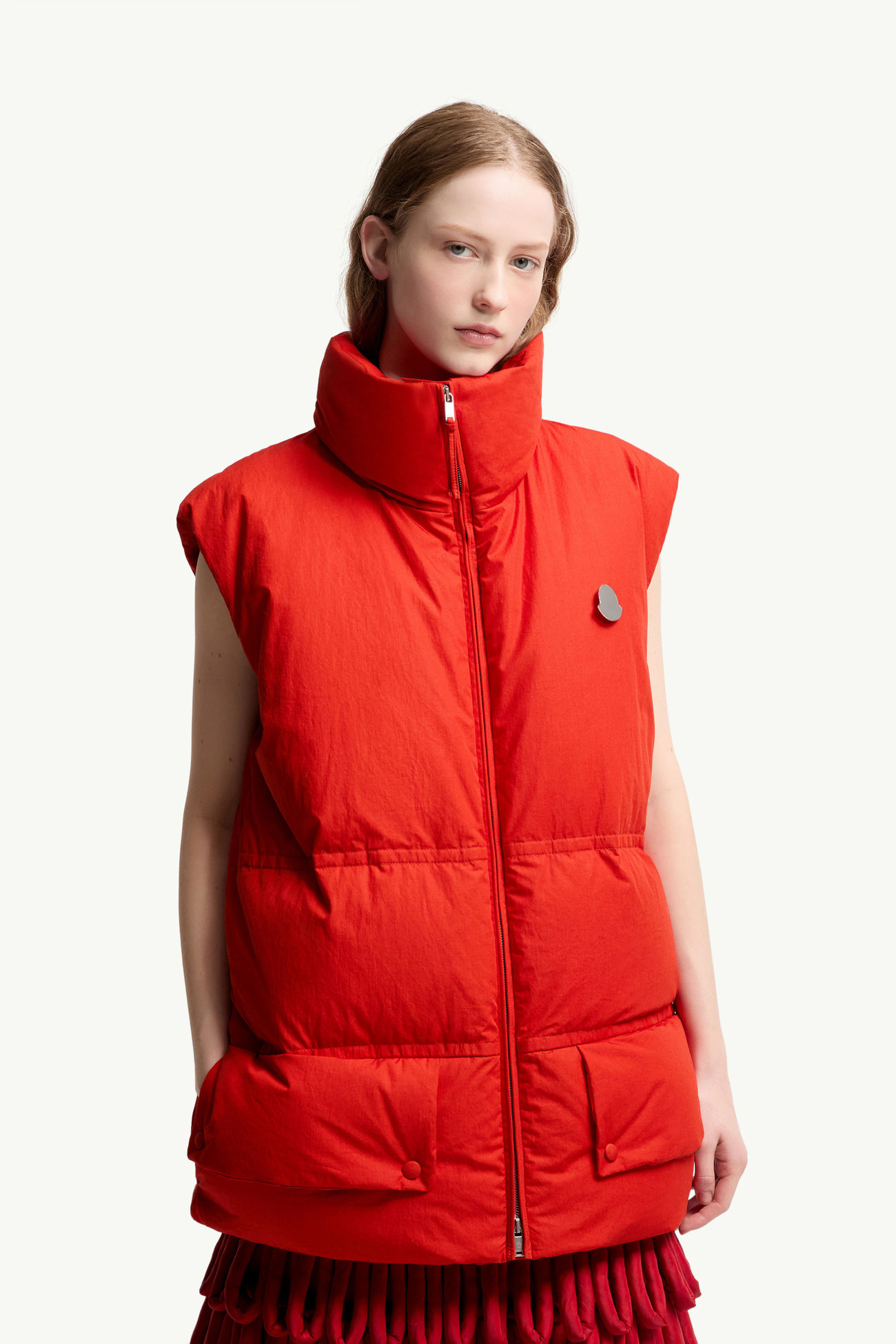 Doudoune sans manches Chlorine Moncler + JIL SANDER Femmes Rouge Orangé Moncler 3