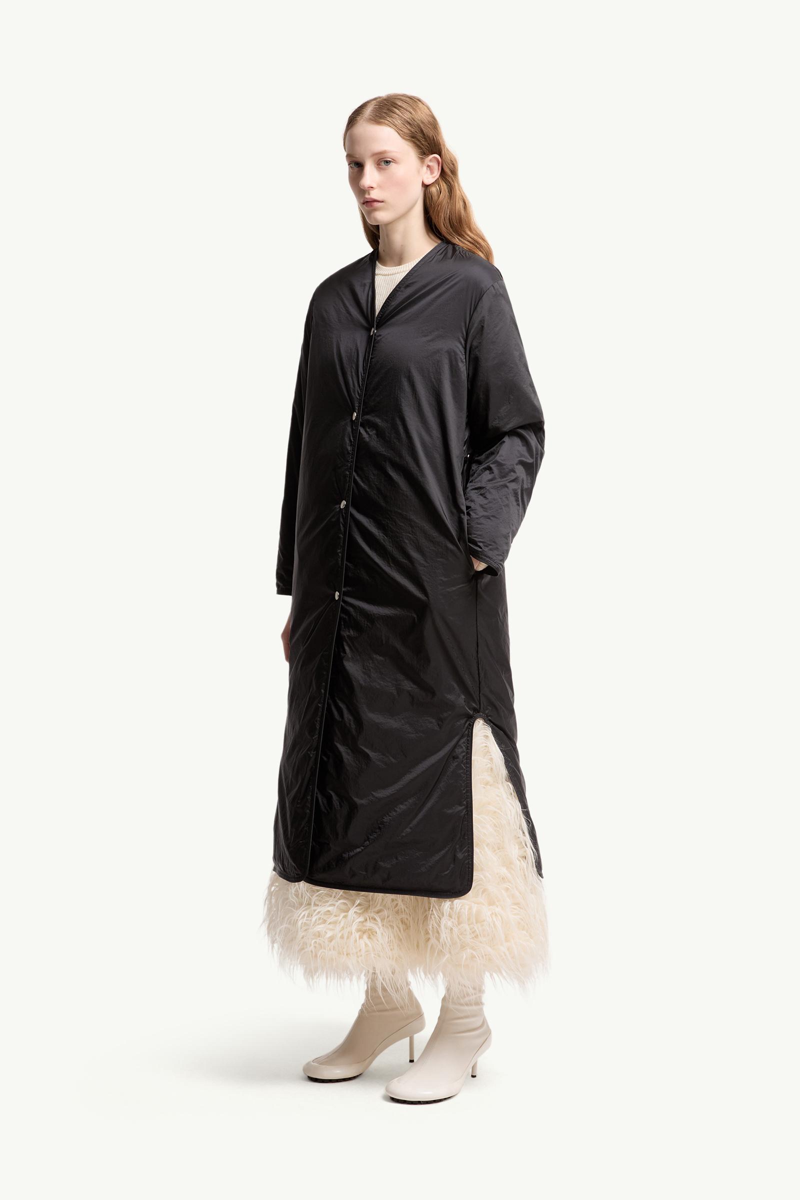 MONCLER (美品)ダークグレー キルティングロングコート(正規品 