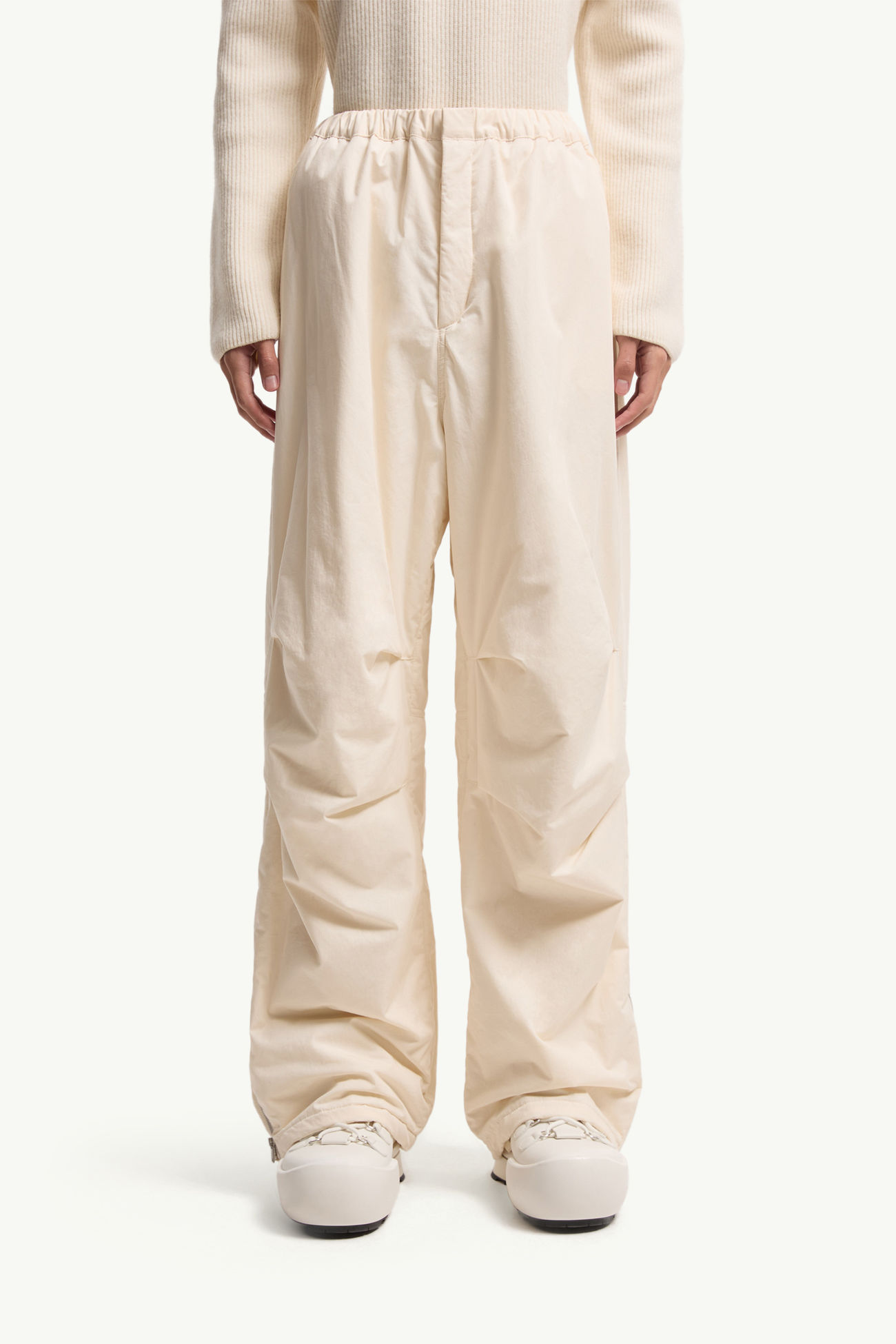 Pantaloni in cotone a gamba dritta Moncler + JIL SANDER Uomo Bianco Avorio Moncler 3