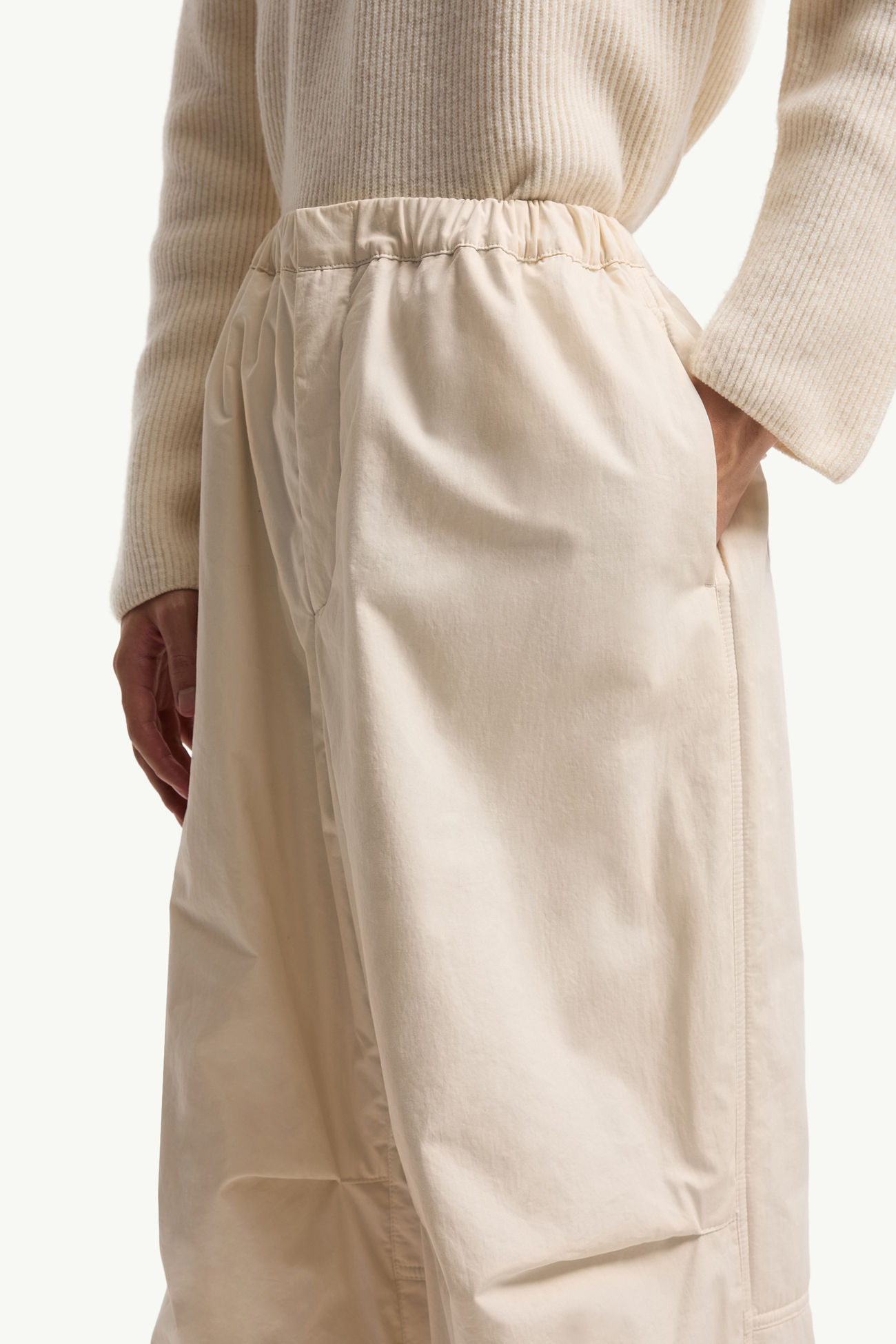 Moncler + JIL SANDER Straight Leg Cotton Pants Men White Ivory Moncler 5