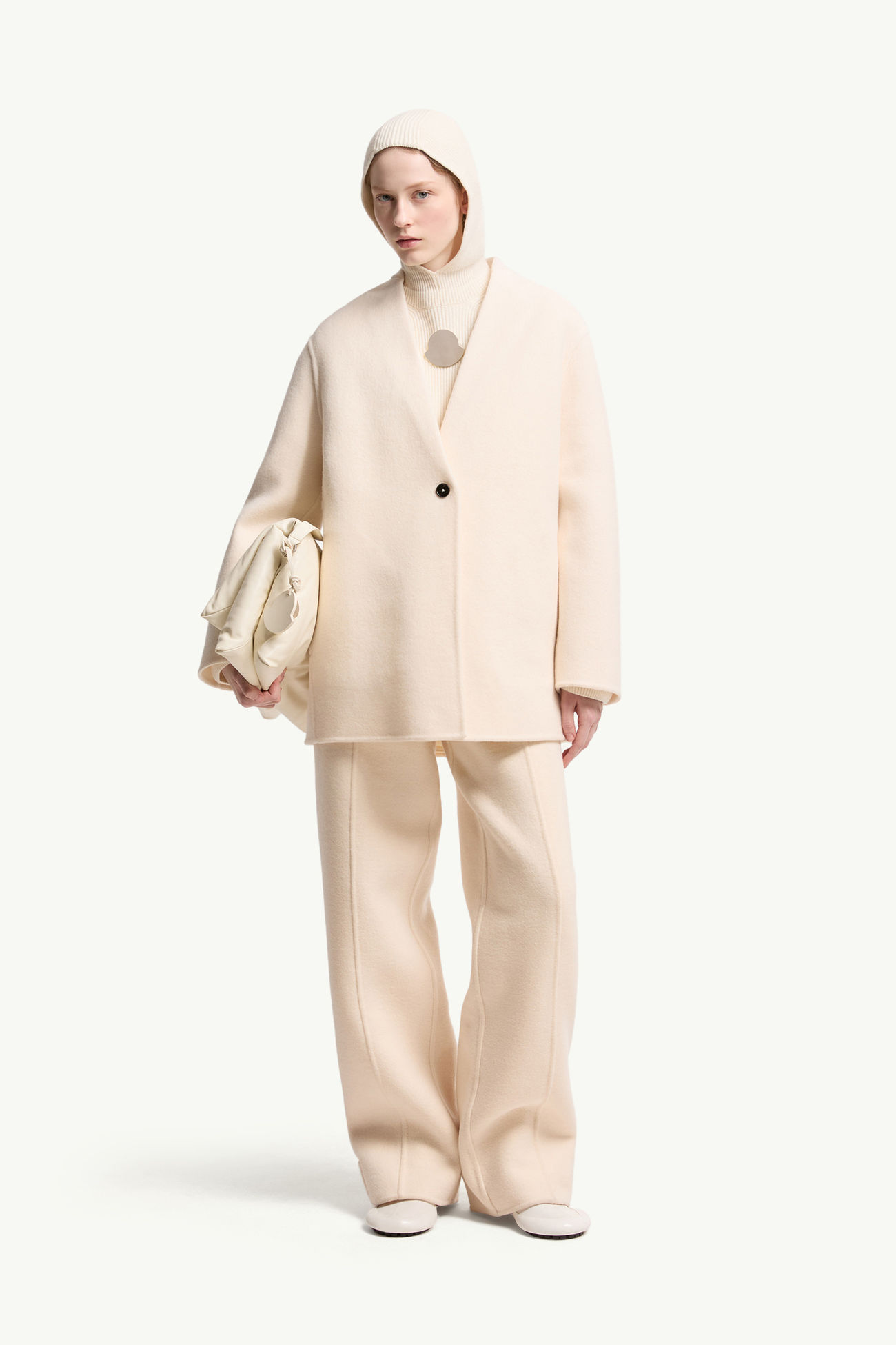 Moncler + JIL SANDER Straight Leg Wool Ttrousers Women White Moncler 0