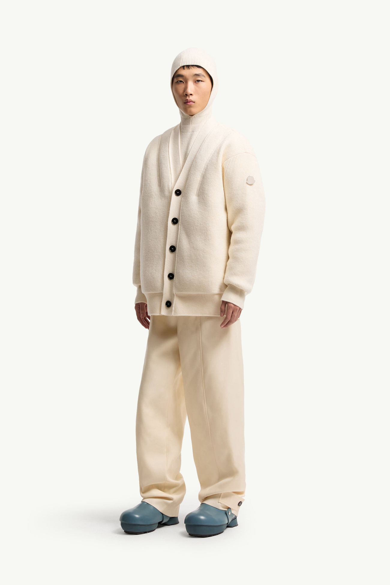 Gefütterte Strickjacke aus Wolle von Moncler + JIL SANDER Herren Weiß Moncler 0