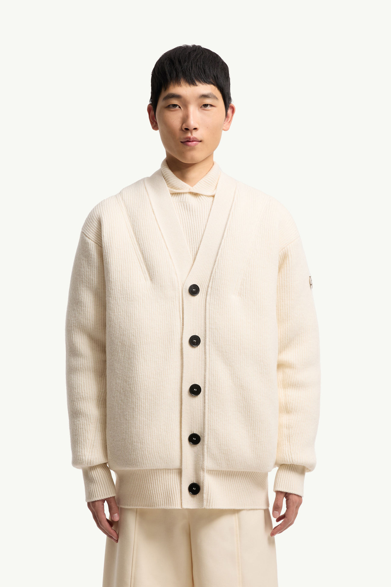 Cardigan in lana imbottito Moncler + JIL SANDER Uomo Bianco Moncler 3