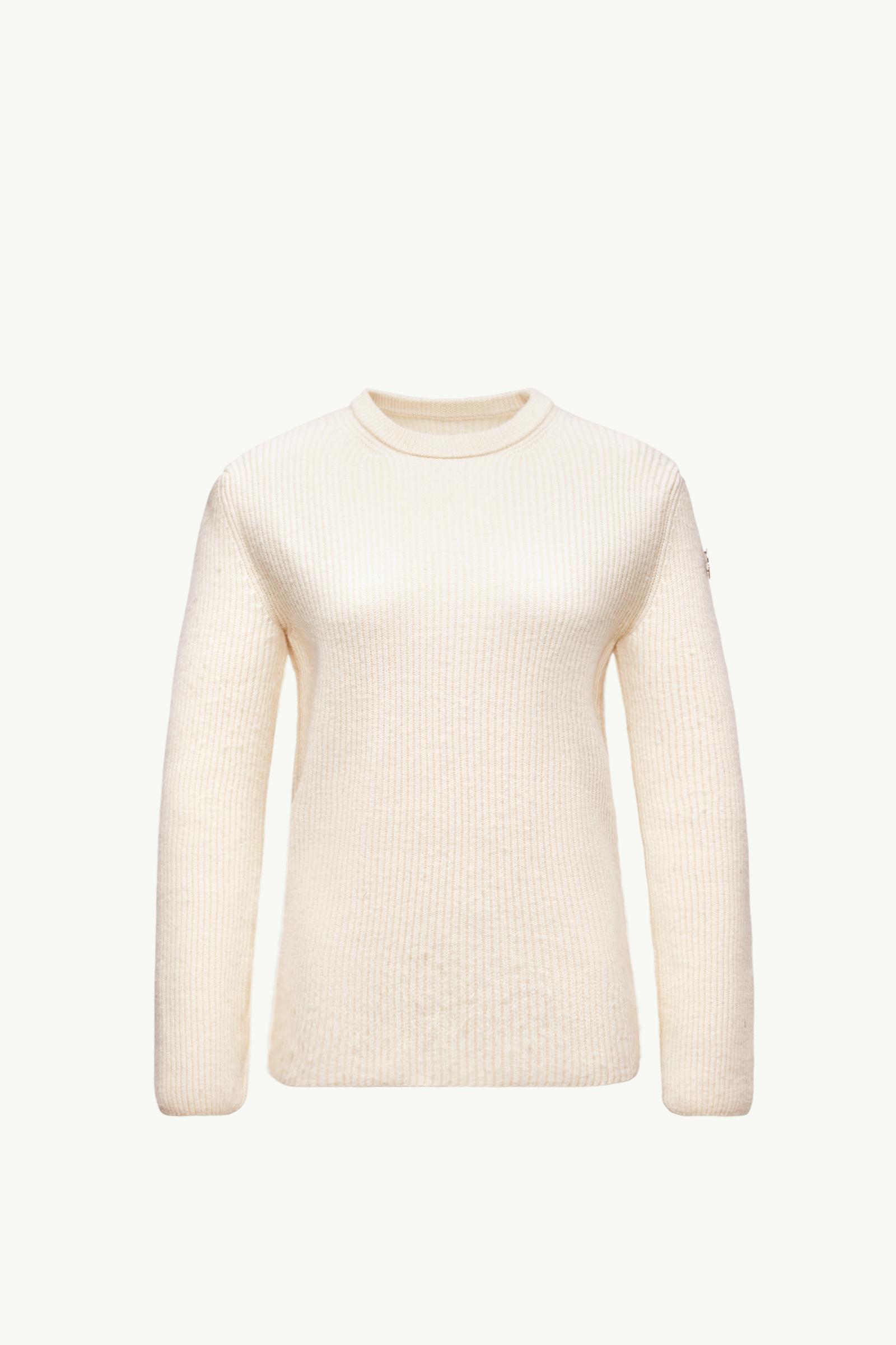 MONCLER ホワイト薄手セーター White Moncler + JIL SANDER Wool Sweater - Sweaters & Cardigans for