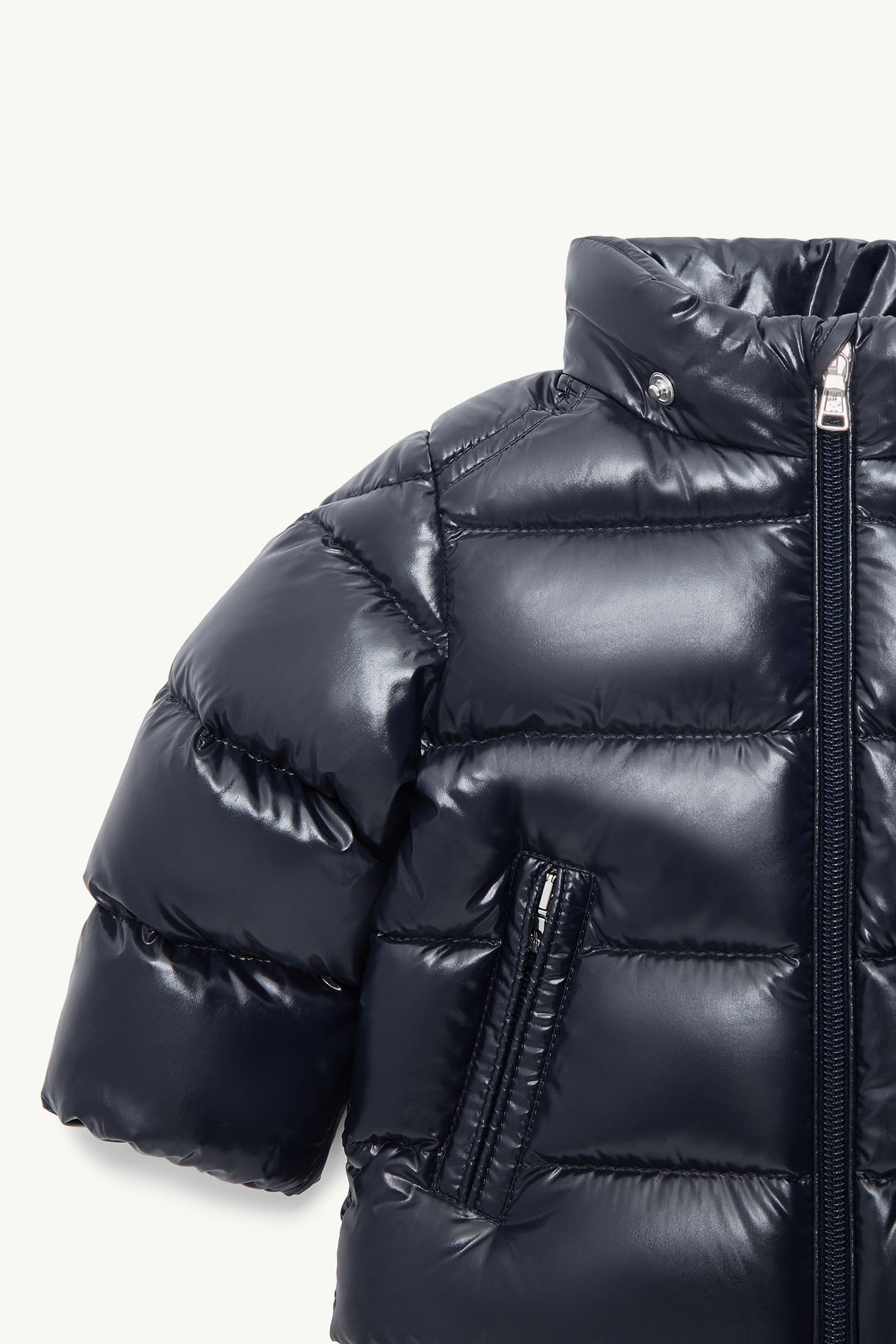 ネイビーブルー Moncler Maya Baby ダウンジャケット : アウター 向け 