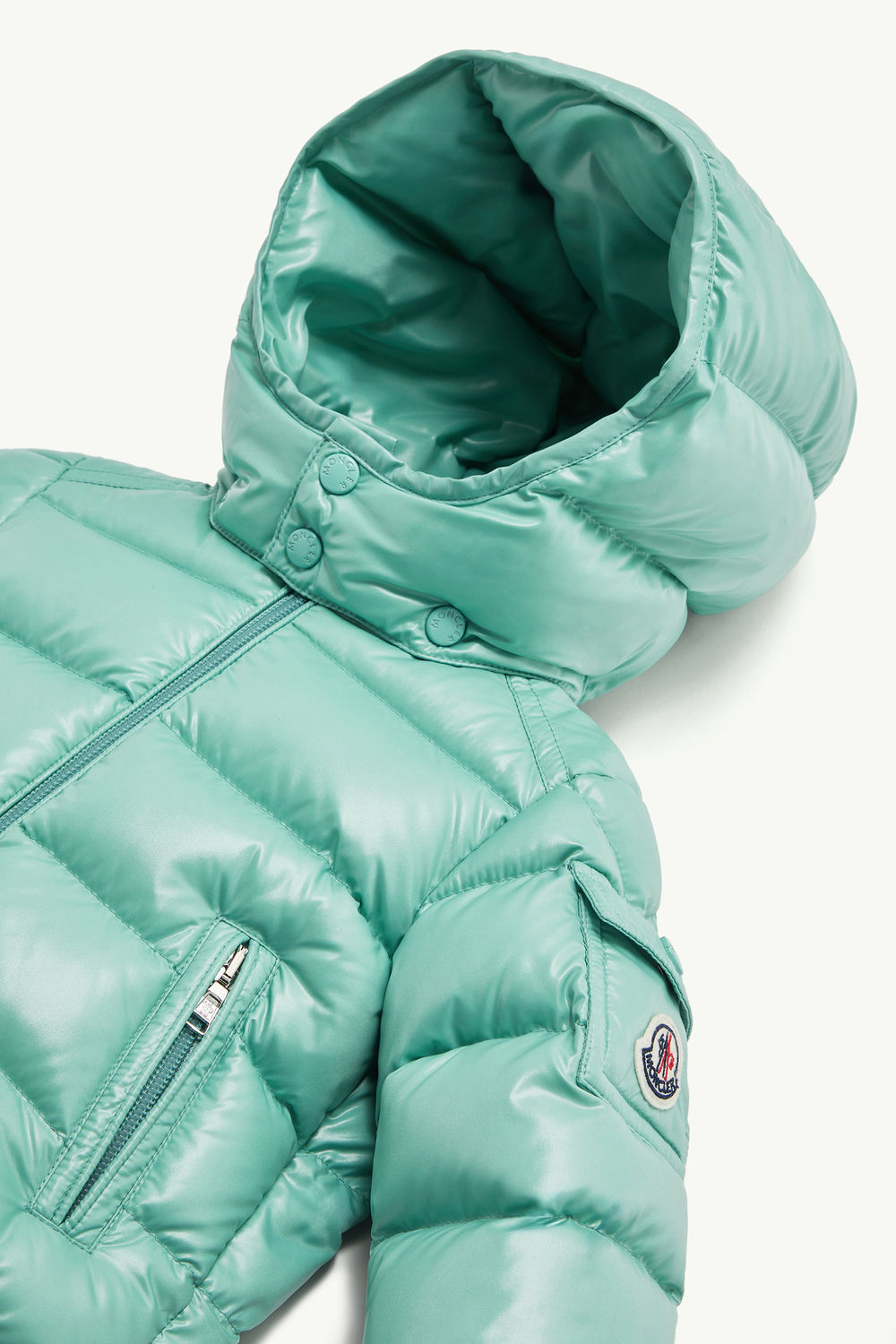 Moncler Maya Baby Hooded Down Jacket Boy Aqua Green Moncler 1
