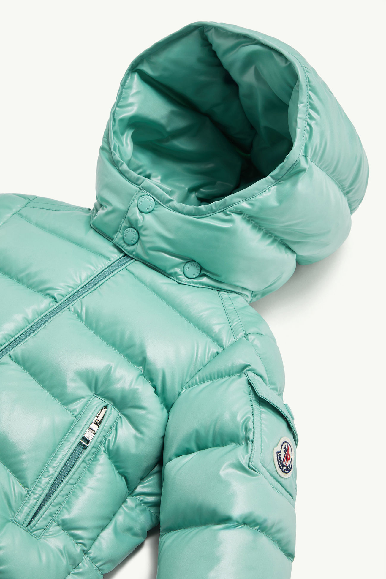 Plumífero con capucha Moncler Maya Baby Niño Verde Agua Moncler 1