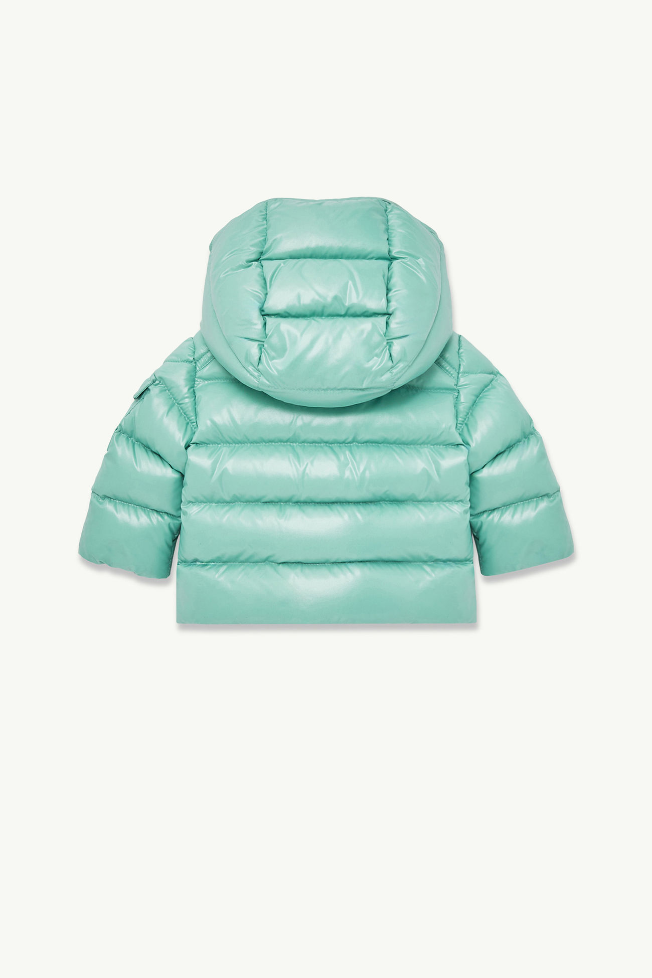 Piumino Moncler Maya Baby con cappuccio Bambino Verde Acqua Moncler 2