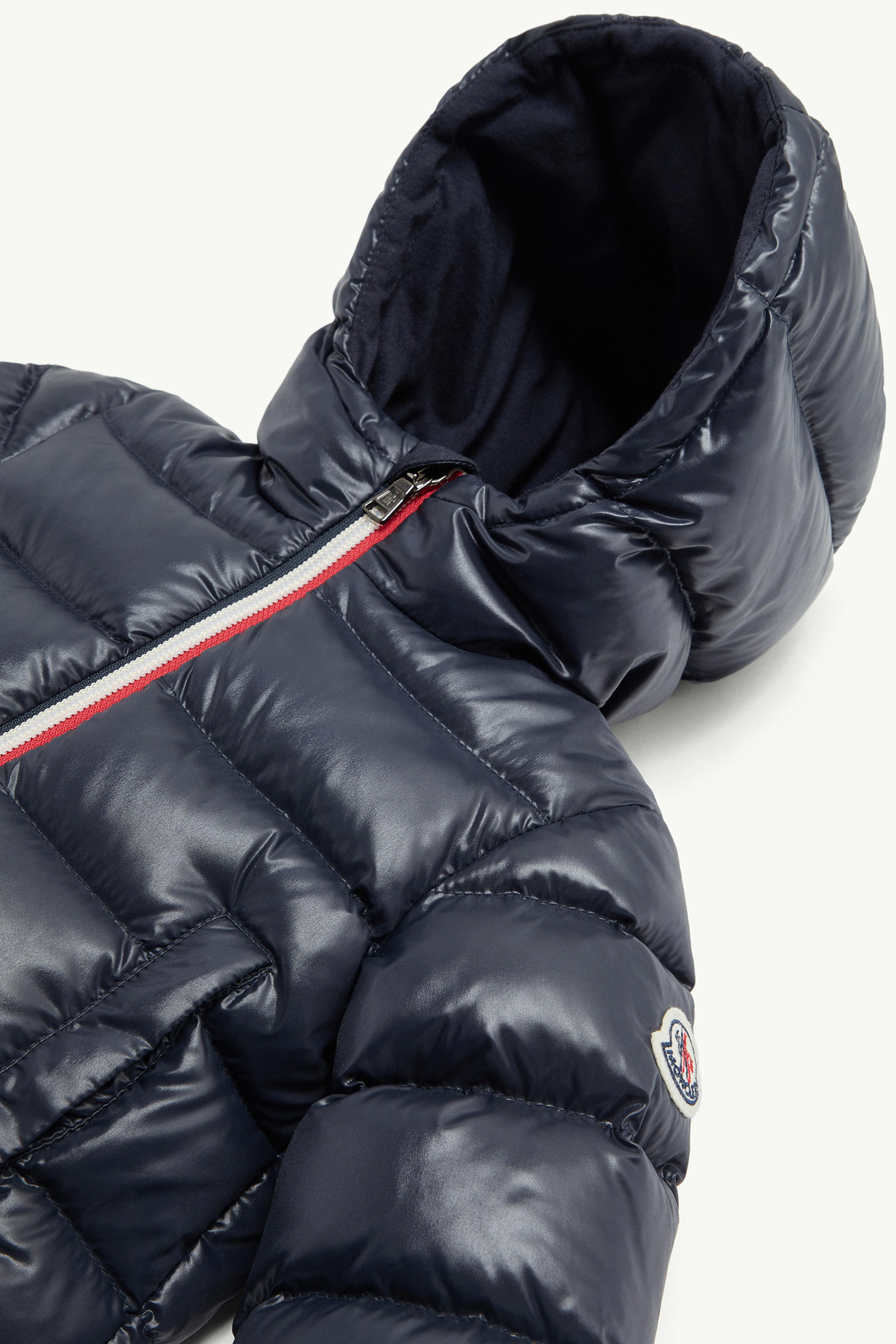 New Aubert Hooded Down Jacket Boy Navy Blue Moncler 1