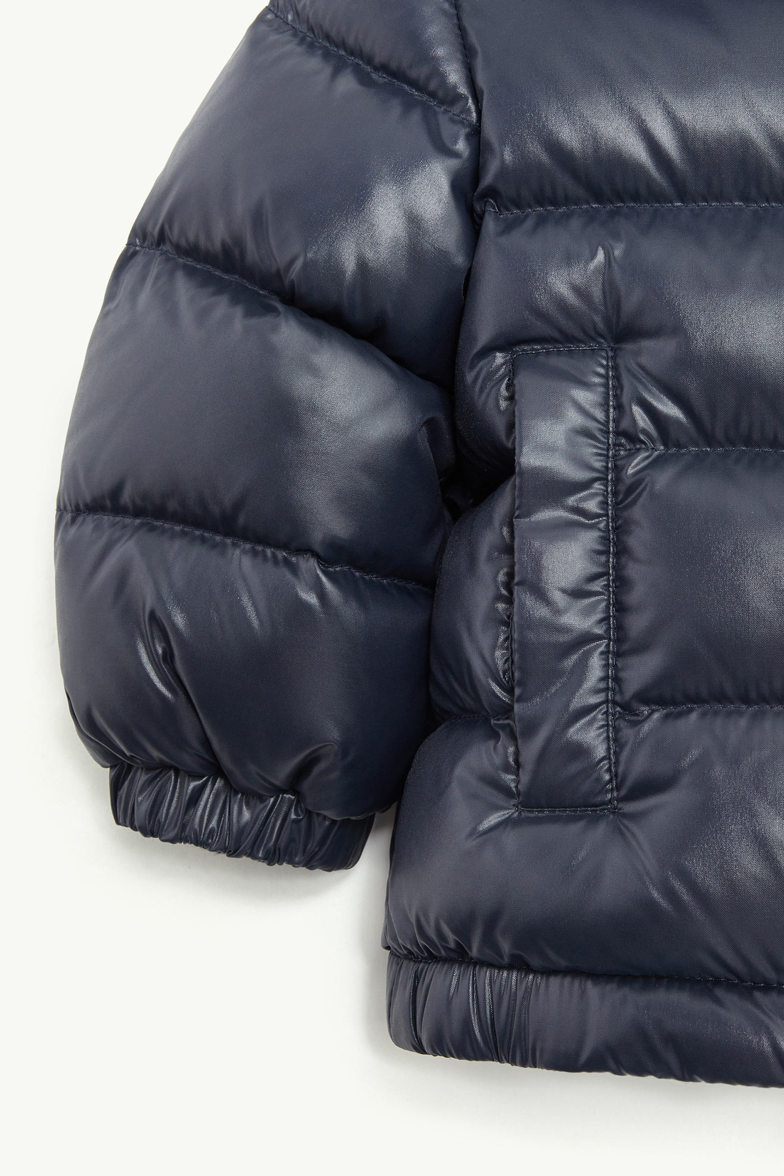 New Aubert Hooded Down Jacket Boy Navy Blue Moncler 3