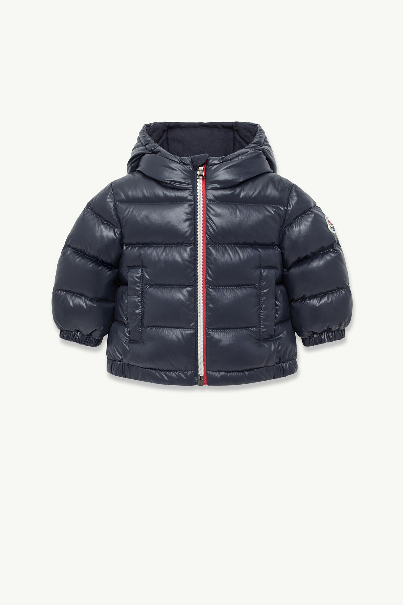 Piumino New Aubert con cappuccio Bambino Blu Navy Moncler 0