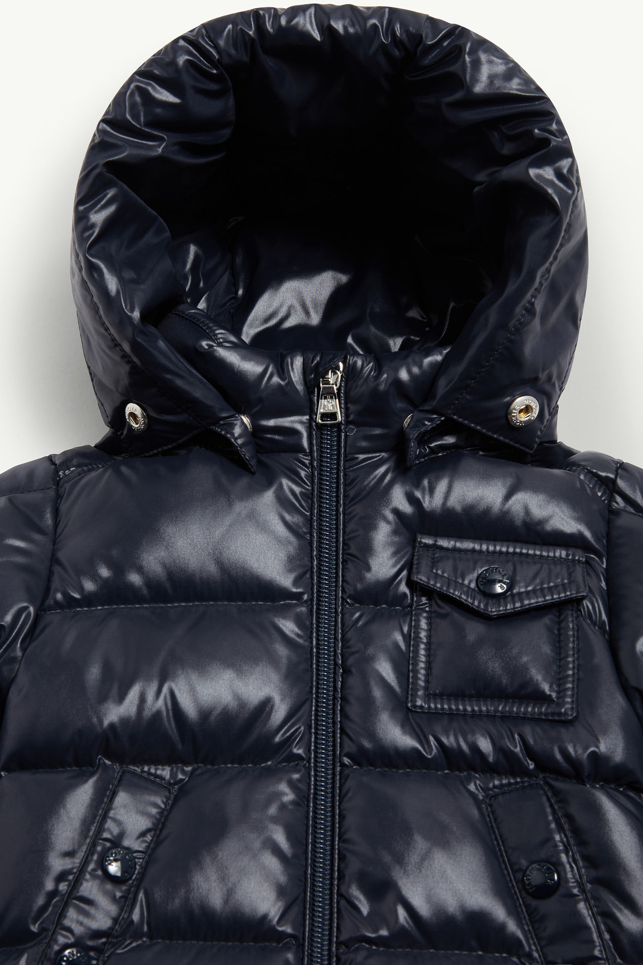 K2儿童连帽合成材料饰边羽绒夹克外套 中性 海军蓝色 Moncler 3