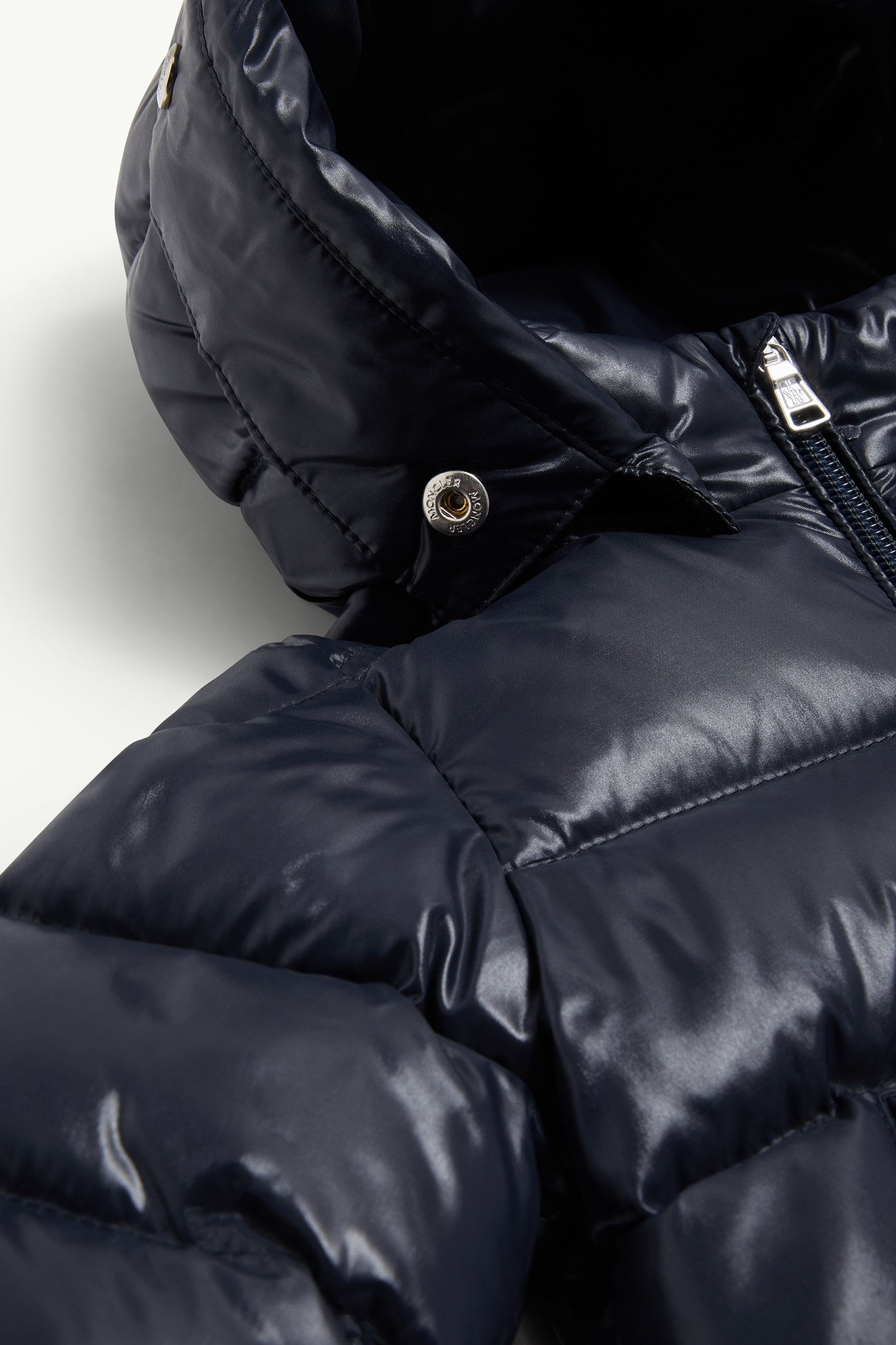 K2 Daunenjacke mit Kapuze und Kunstfellbesatz Genderneutral Navyblau Moncler 6