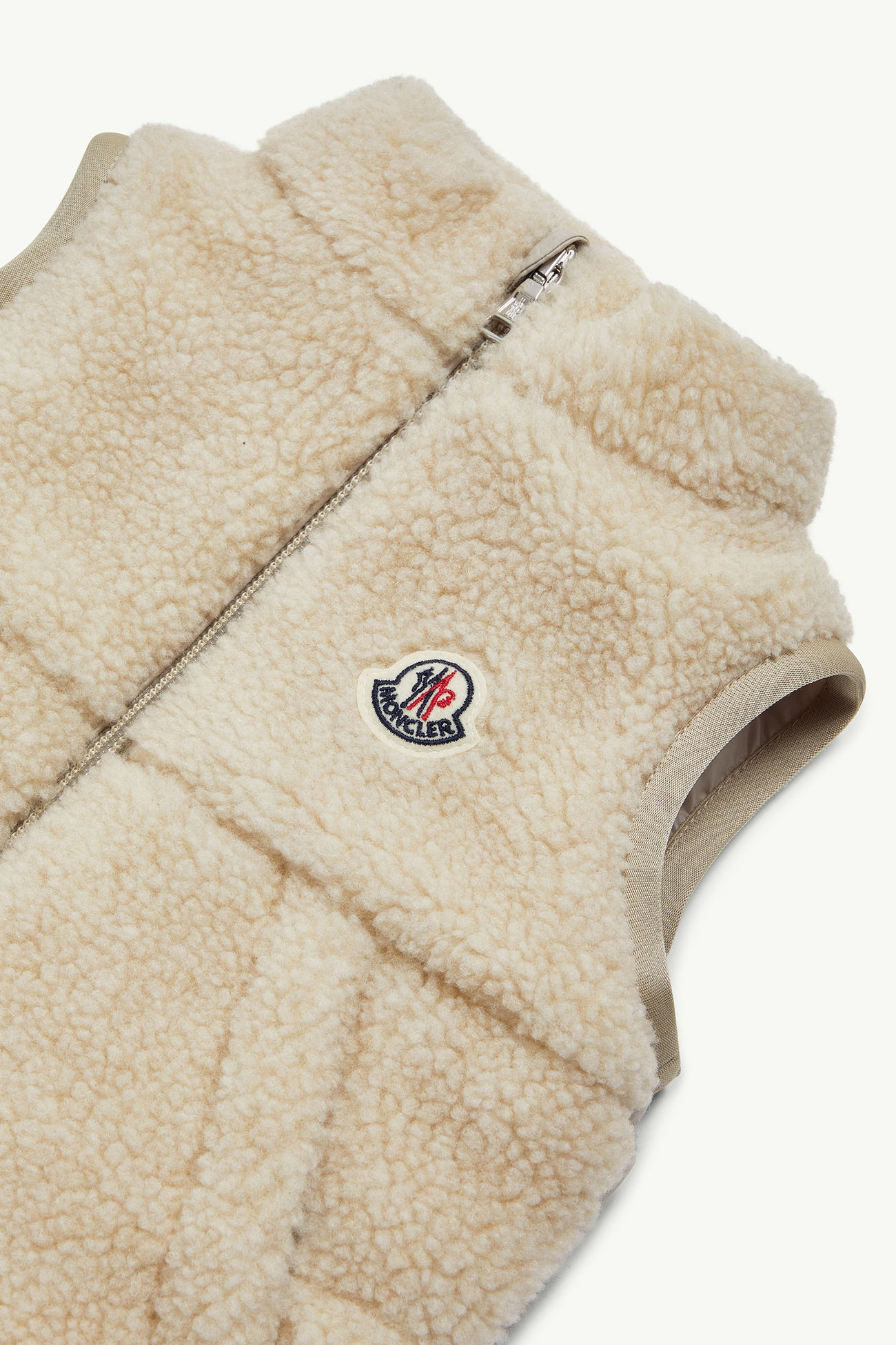 Ernst Daunenweste aus Teddystoff Genderneutral Hellbeige Moncler 1