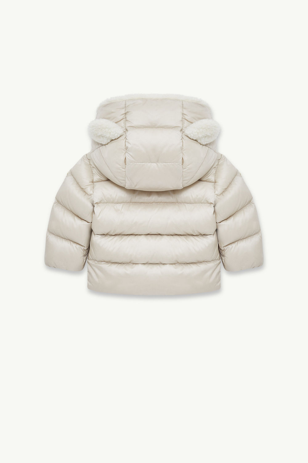 Borgan Hooded Teddy-Trimmed Down Jacket Gender Neutral Ice Gray Moncler 2