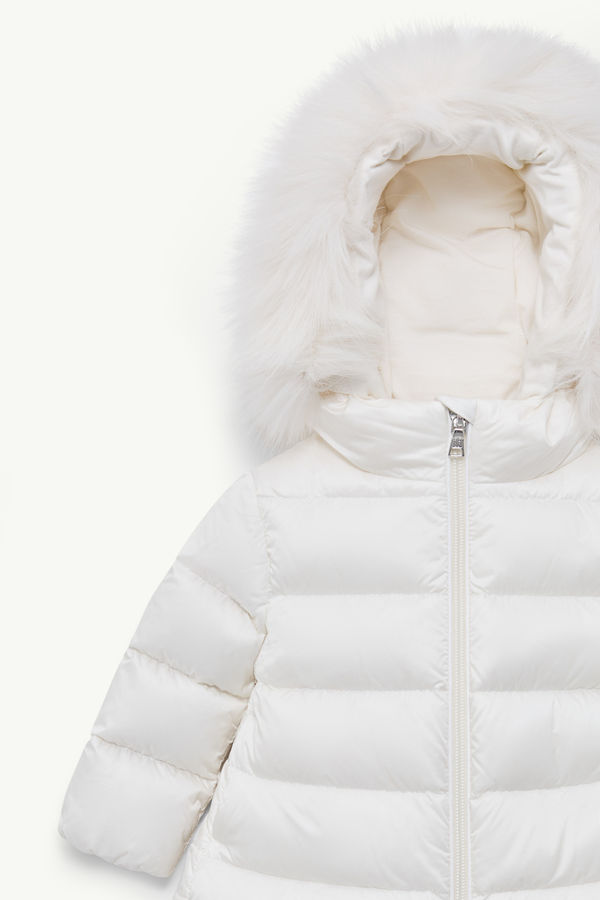 Obie Hooded Down Jacket Girl White Moncler 1